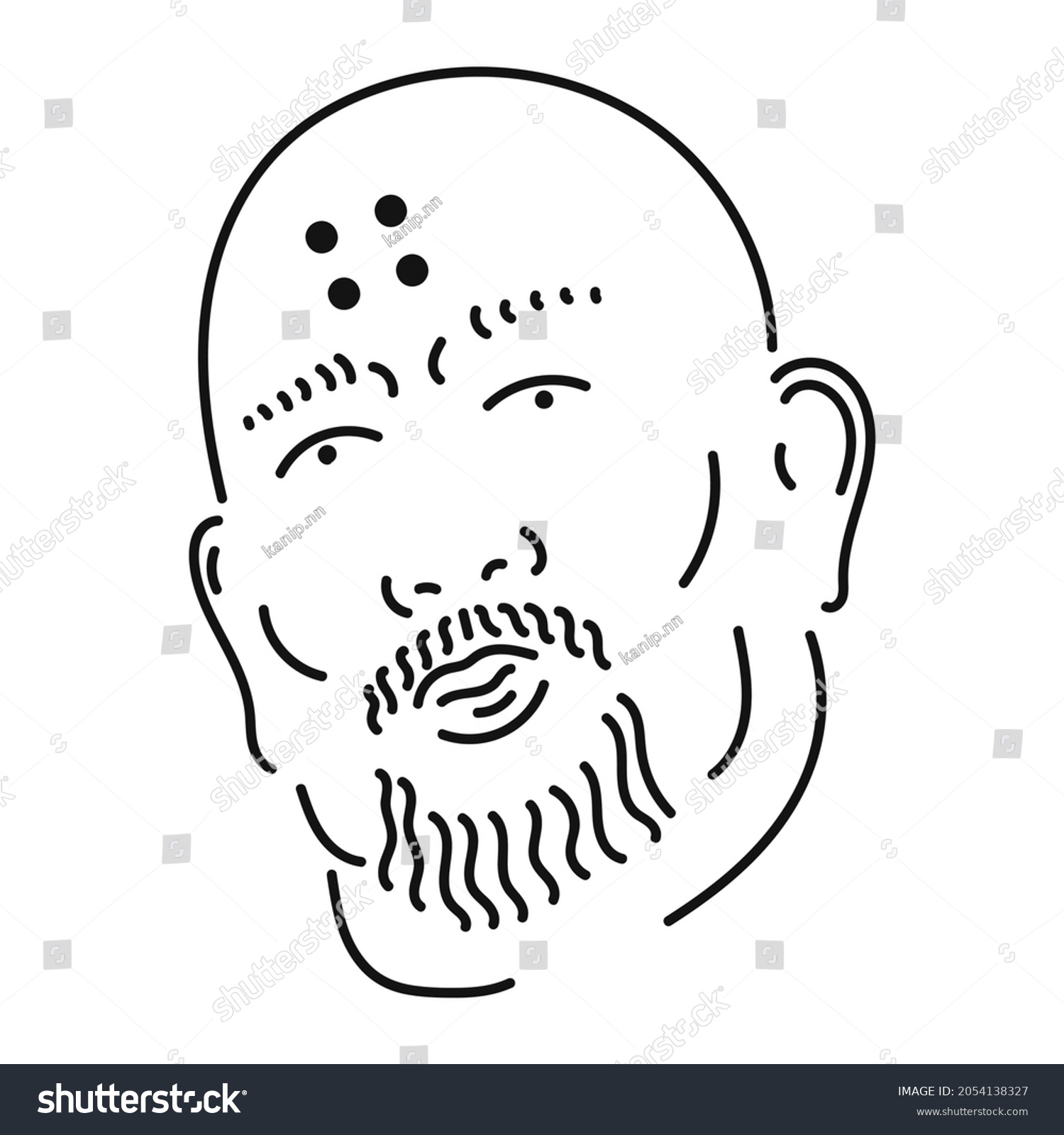 Someones Face Black Line Art Stock Vector (Royalty Free) 2054138327 ...