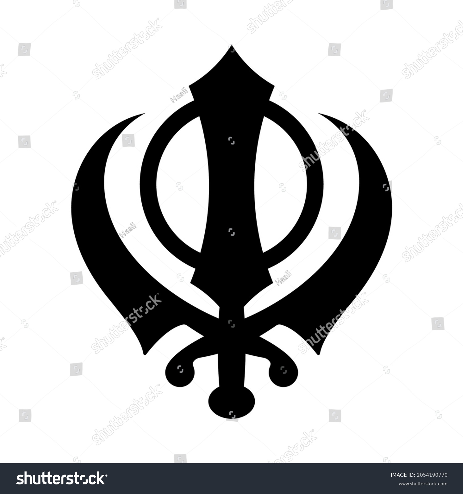 Khanda Symbol Religious Symbol Sikhism Vector Stock Vector (Royalty ...