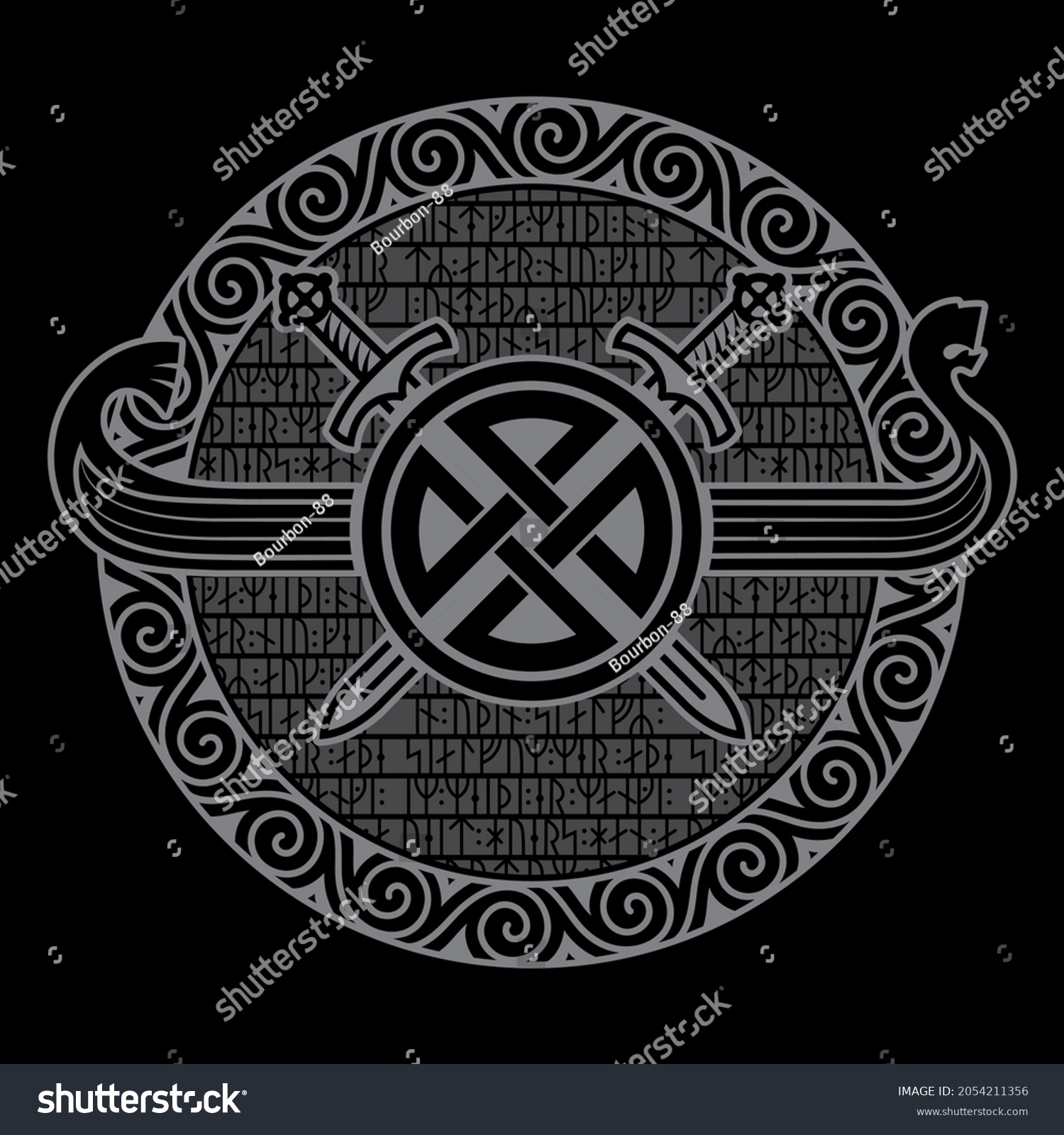 Celtic Scandinavian Design Old Norse Runic Stock Vector (Royalty Free ...