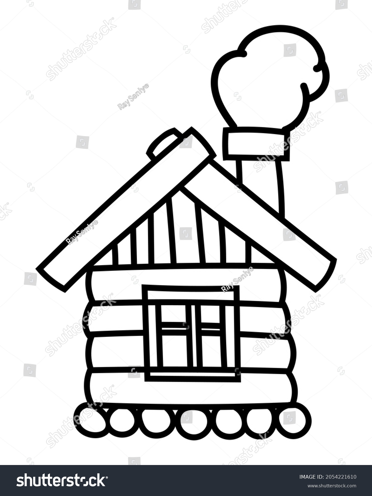 Log Cabin Doodle Vector Icon Comic Stock Vector (Royalty Free ...