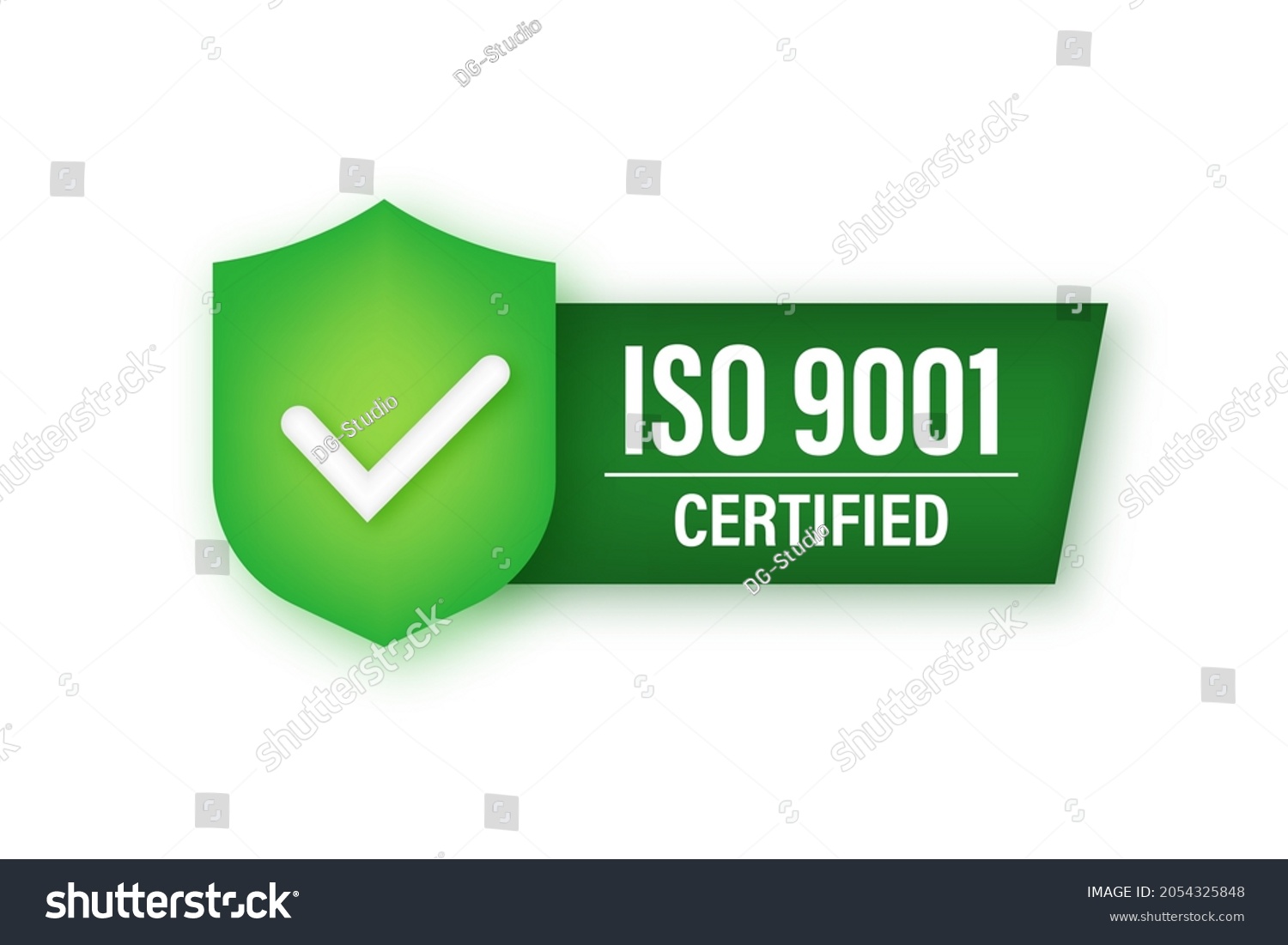 Iso 9001 Certified Badge Icon Certification Stock Vector (Royalty Free ...