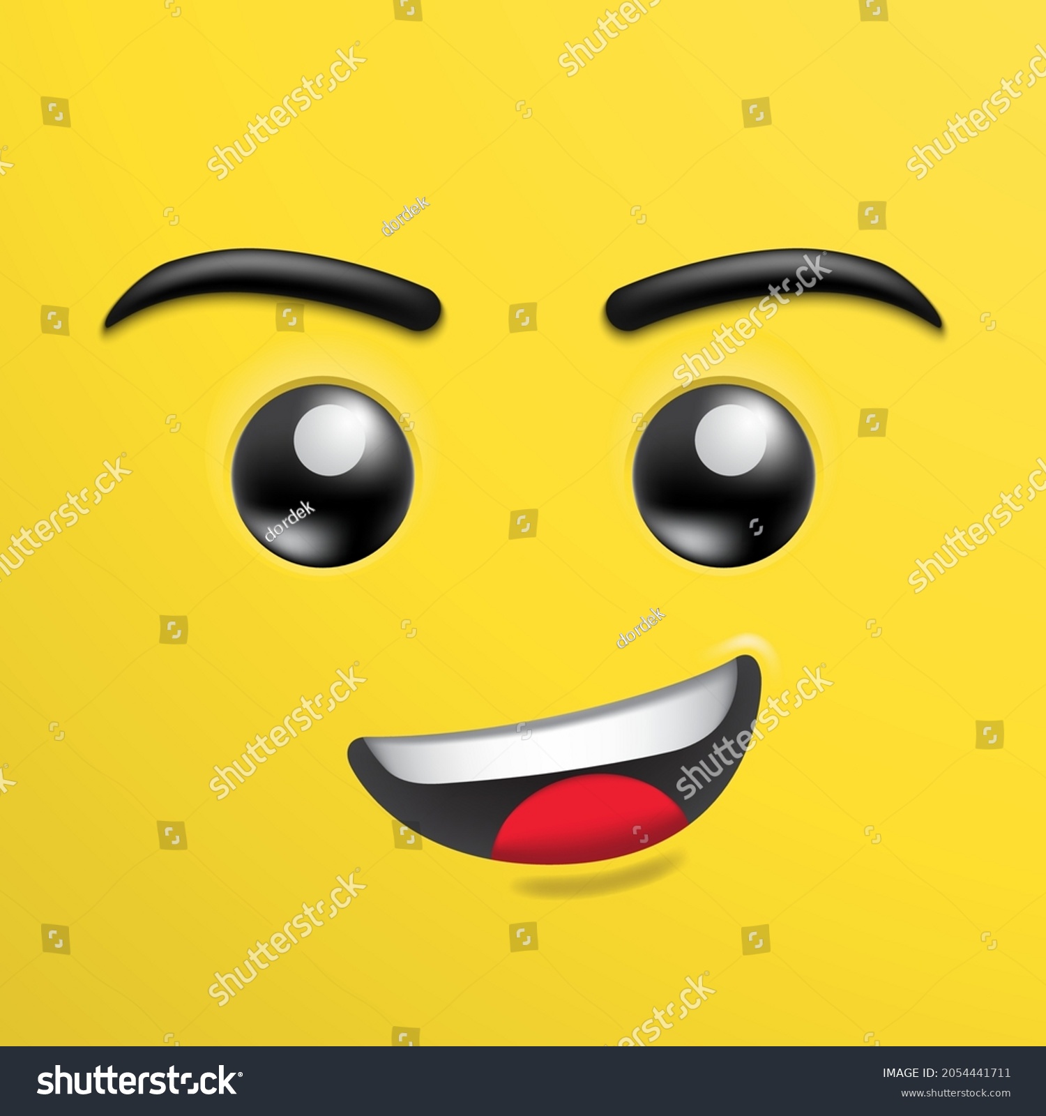 Yellow Smilling Face Like Lego Building Stock Vector (Royalty Free ...