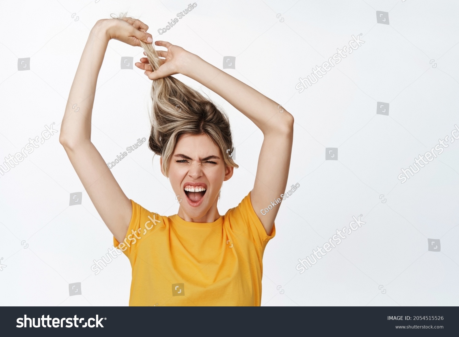 Beauty Haircare Young Woman Pulling Her库存照片2054515526 Shutterstock 1278