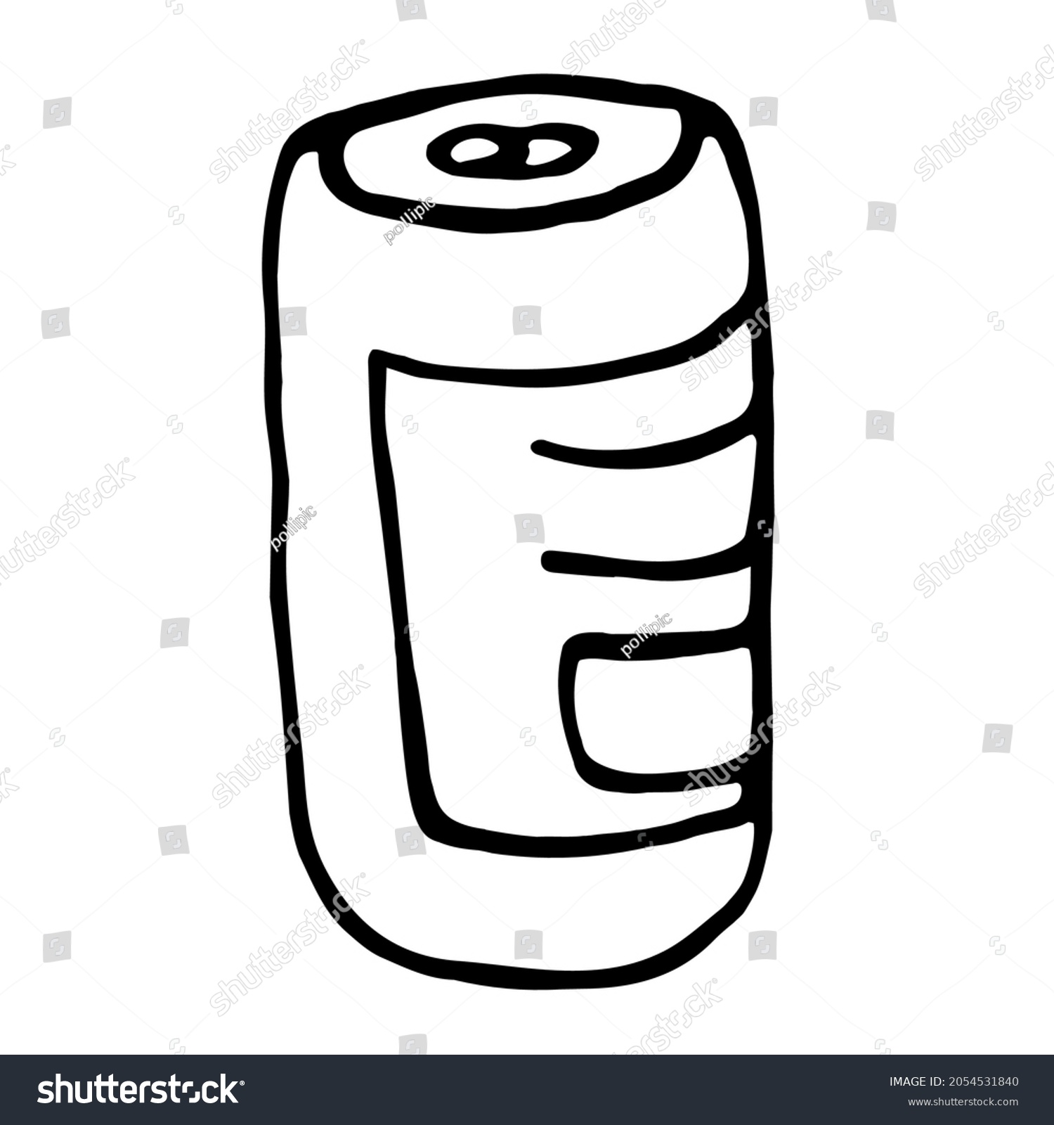 Iron Can Vector Black White Image Stock Vector (royalty Free 