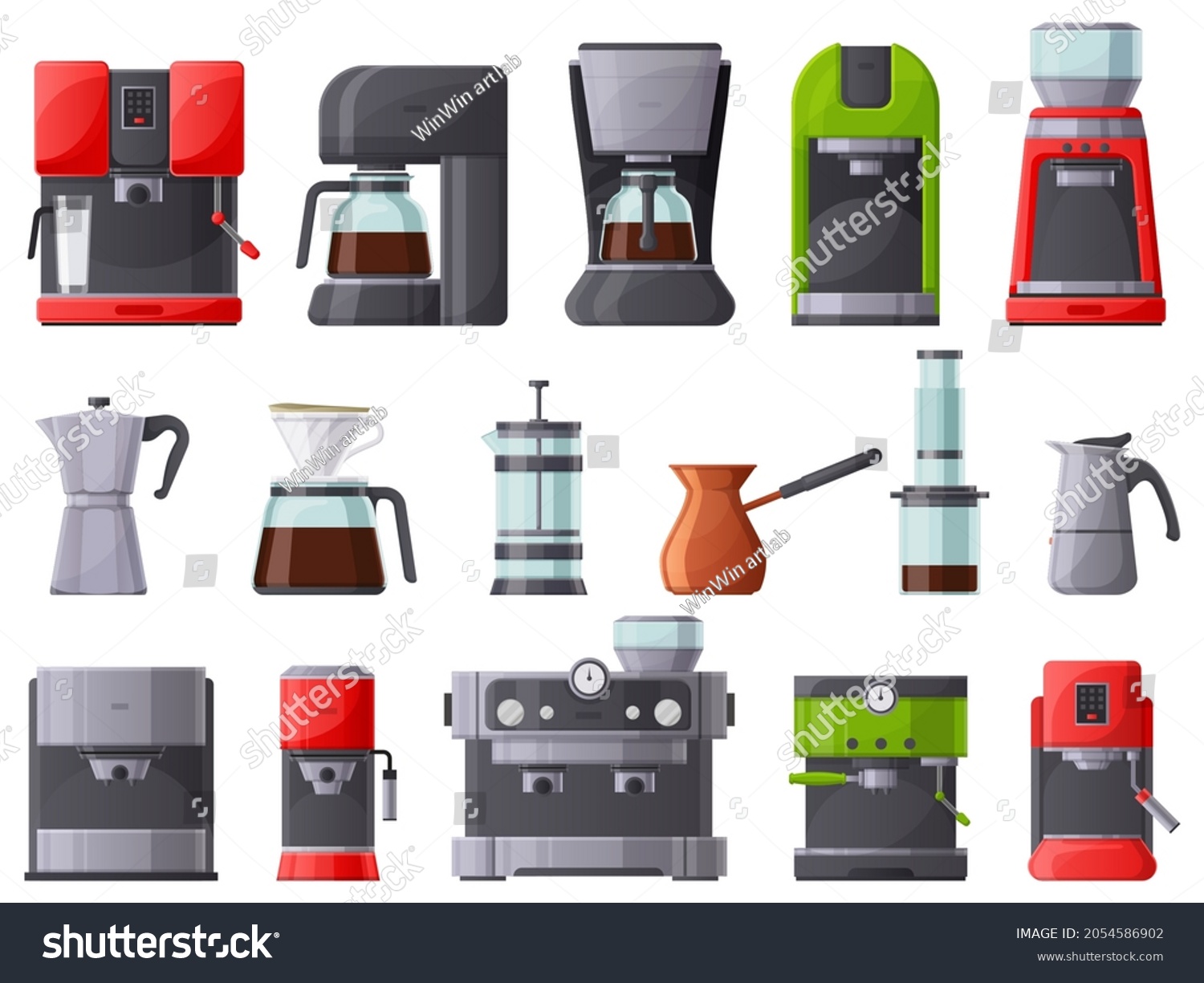 Coffee Machines Coffee Maker Espresso Machine Stock Vector (Royalty ...