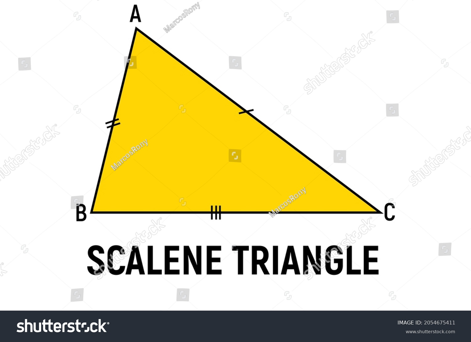 Triangle All Different Sides Study Scalene Stock Vector (Royalty Free ...