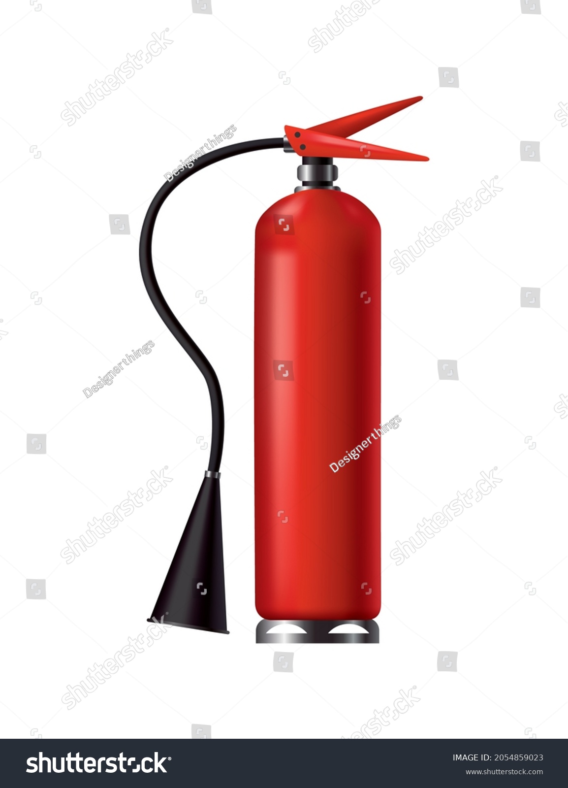 Red Fire Extinguisher Isolated Portable Firefighting Stock Illustration ...