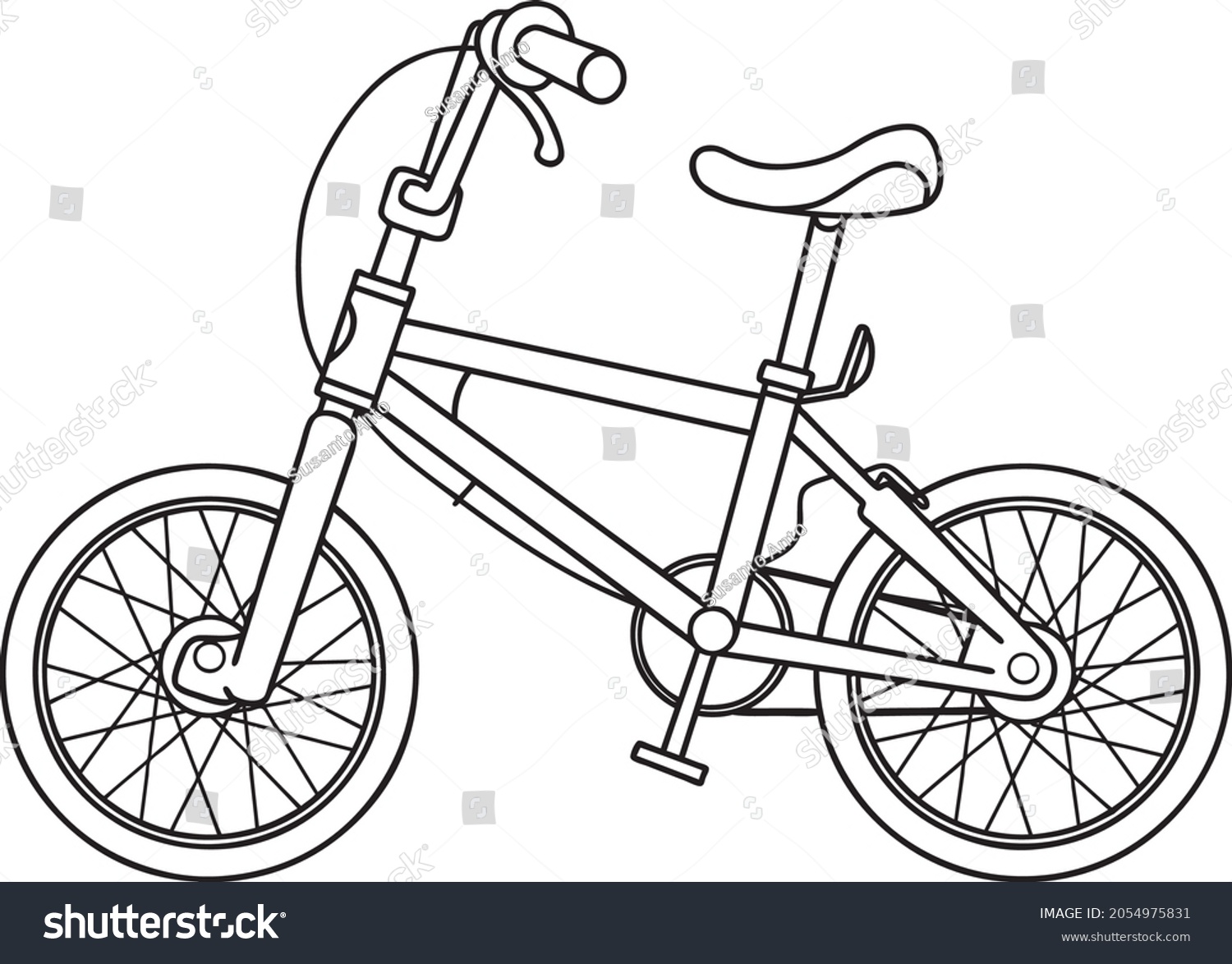 Bicycle Image Line Vector Illustration Isolated Stock Vector (Royalty ...