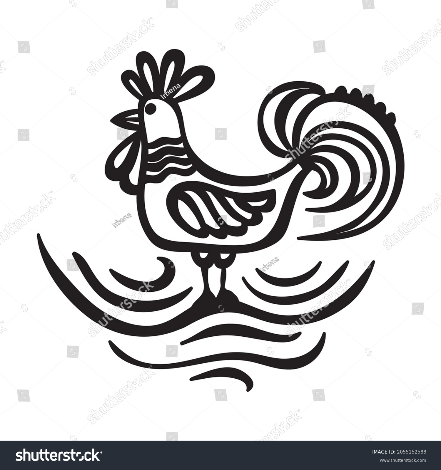 Cute Cartoon Cock Vector Illustration Stock Vector Royalty Free 2055152588 Shutterstock 