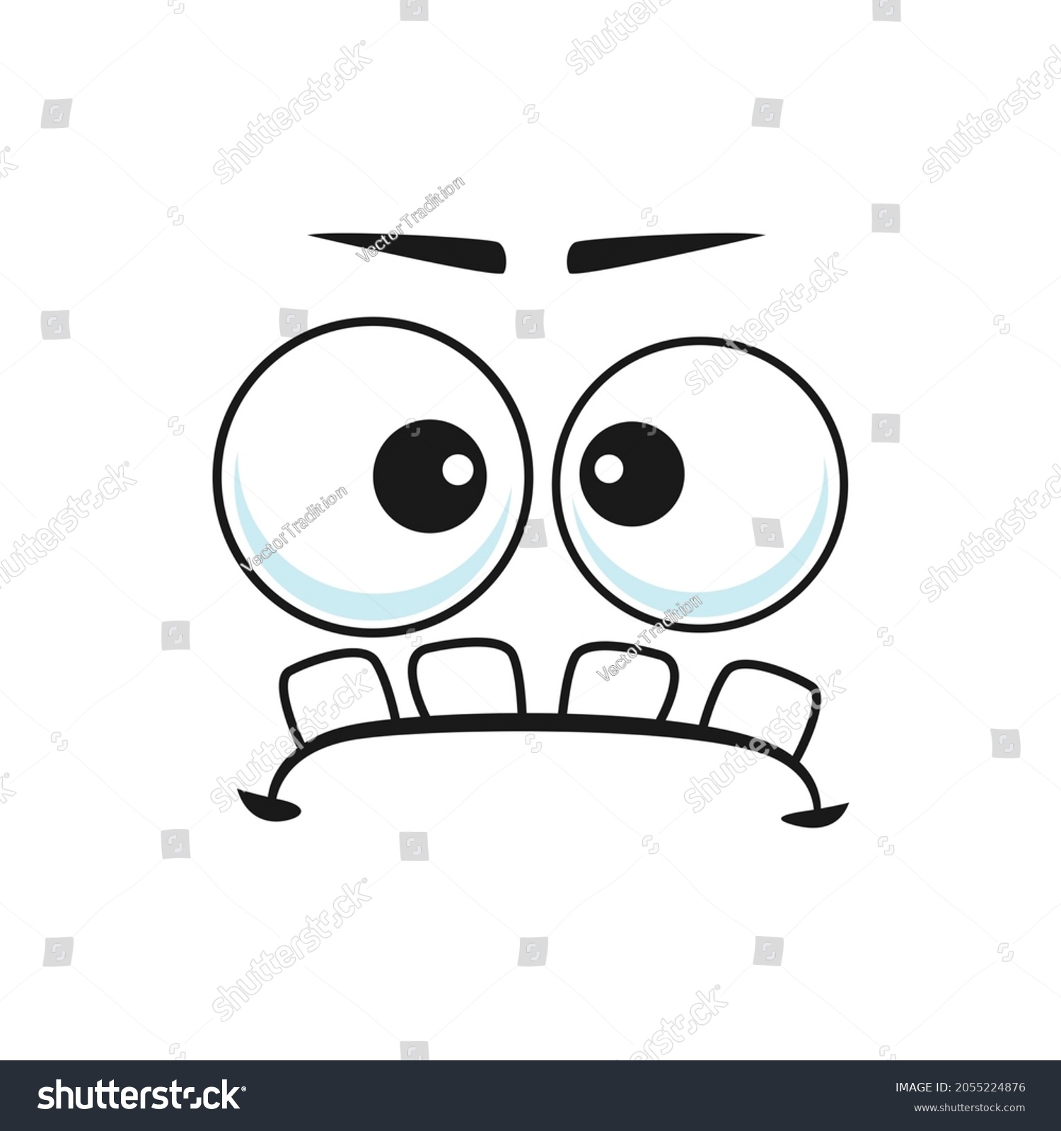 Strange Stupid Emoticon Broad Tooth Mouth Stock Vector (Royalty Free ...