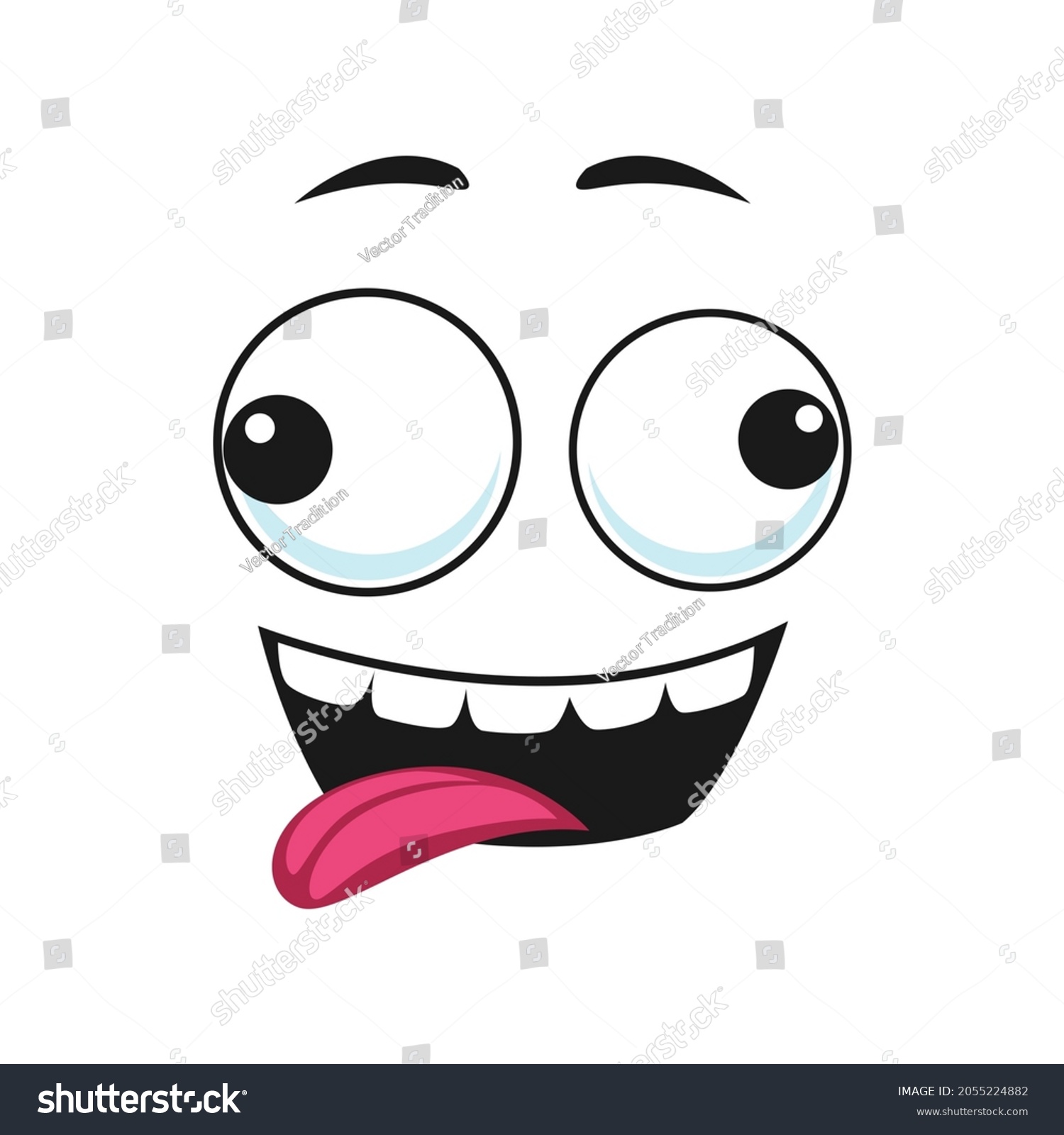 Stupid Emoji Confused Crazy Eyes Showing Stock Vector (Royalty Free ...