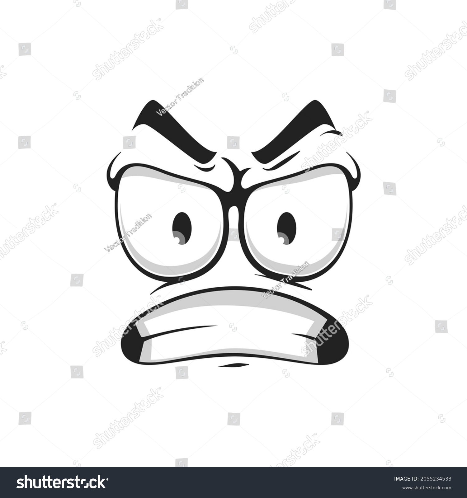 Grumpy Sullen Emoji Ireful Rageful Smile Stock Vector (Royalty Free ...