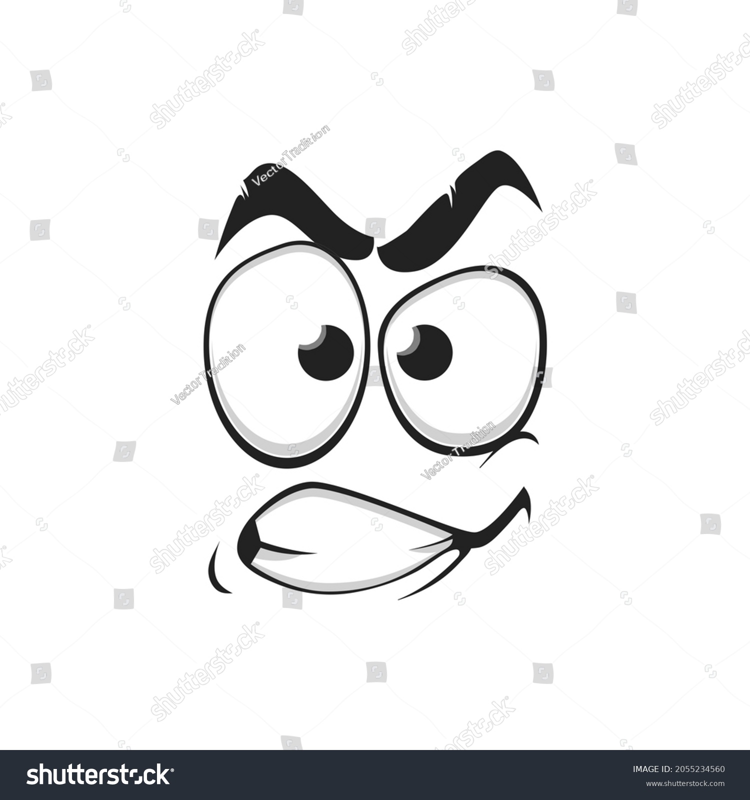 Cartoon Face Vector Icon Emoji Angry Stock Vector (Royalty Free ...