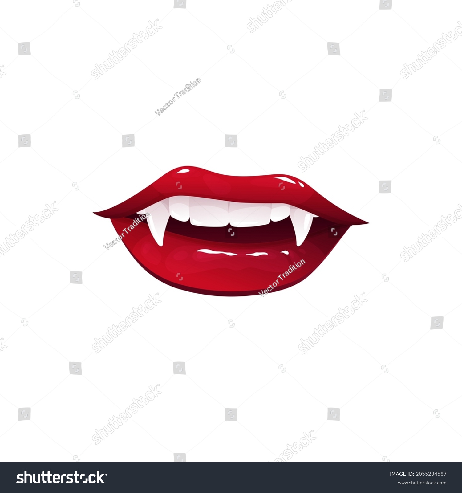 Vampire Mouth Fangs Vector Icon Cartoon Stock Vector (Royalty Free ...