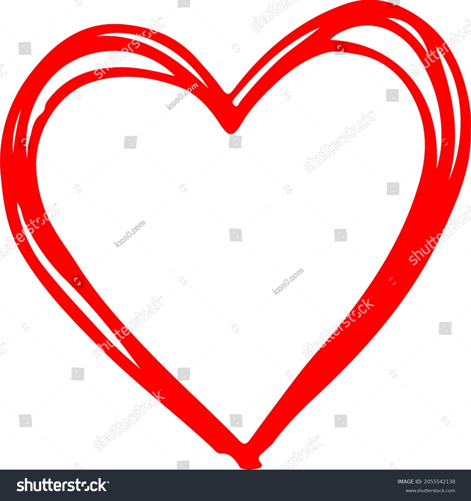 Hand Draw Heart Icon Love Sign Stock Illustration 2055542138 | Shutterstock