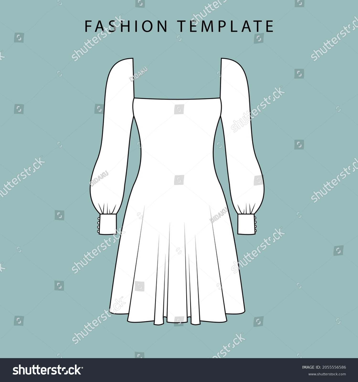 Dress Front Back View Dress Fashion Stock Vector (Royalty Free ...