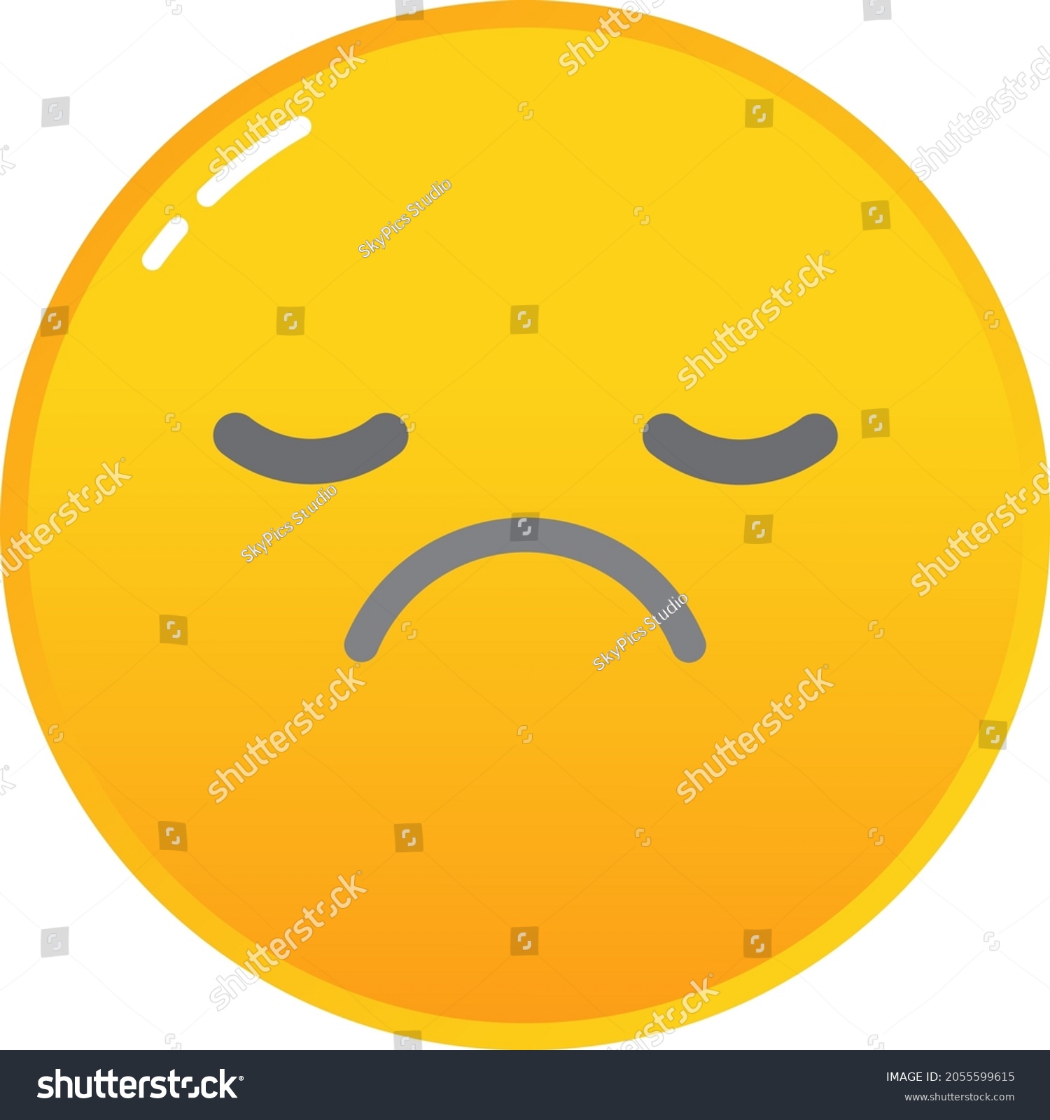 Sad Emoticon Icon Vector Unhappy Smiley Stock Vector (Royalty Free ...