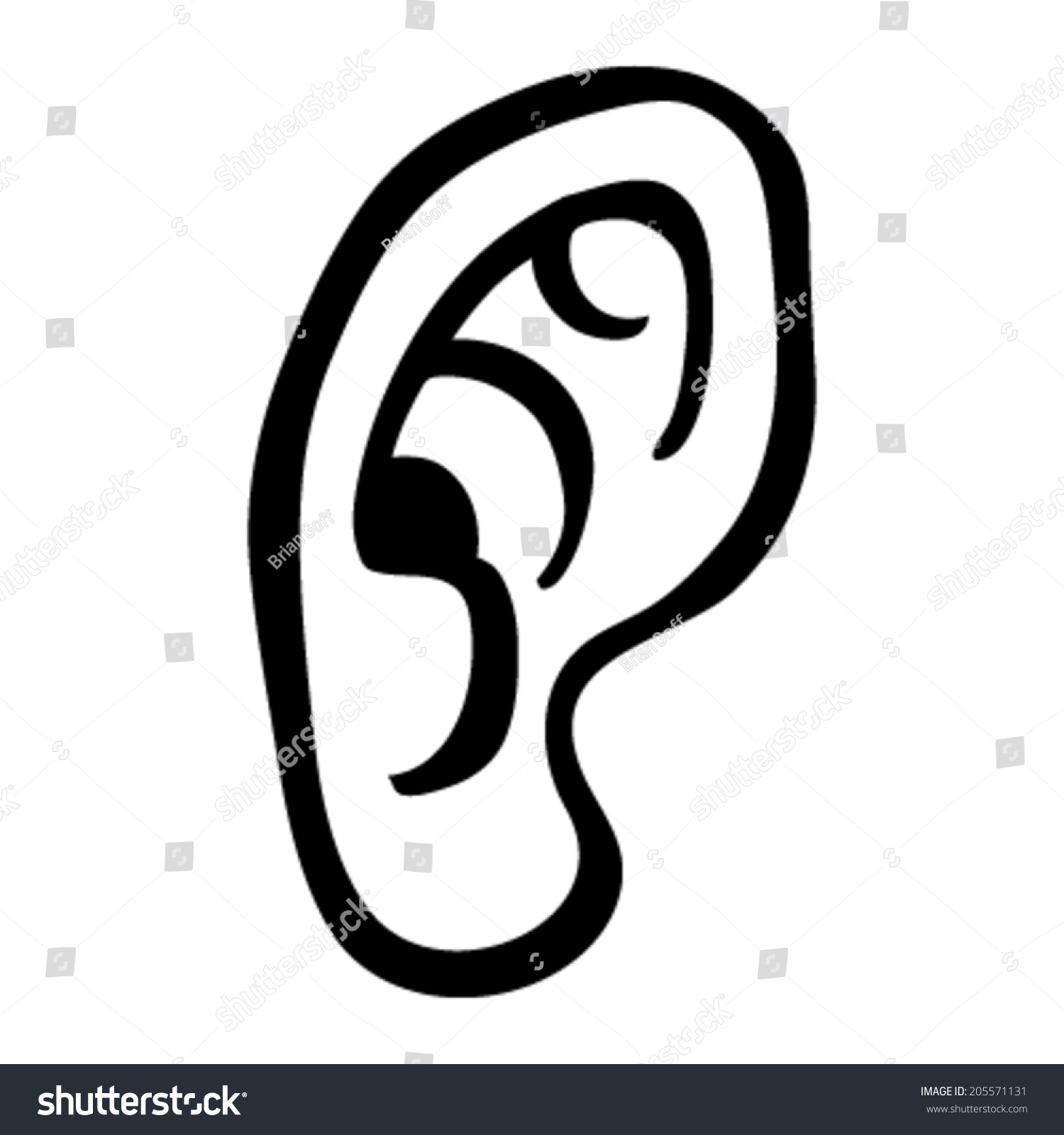 Human Ear Cartoon Icon Vector Stock Vector (Royalty Free) 205571131 ...