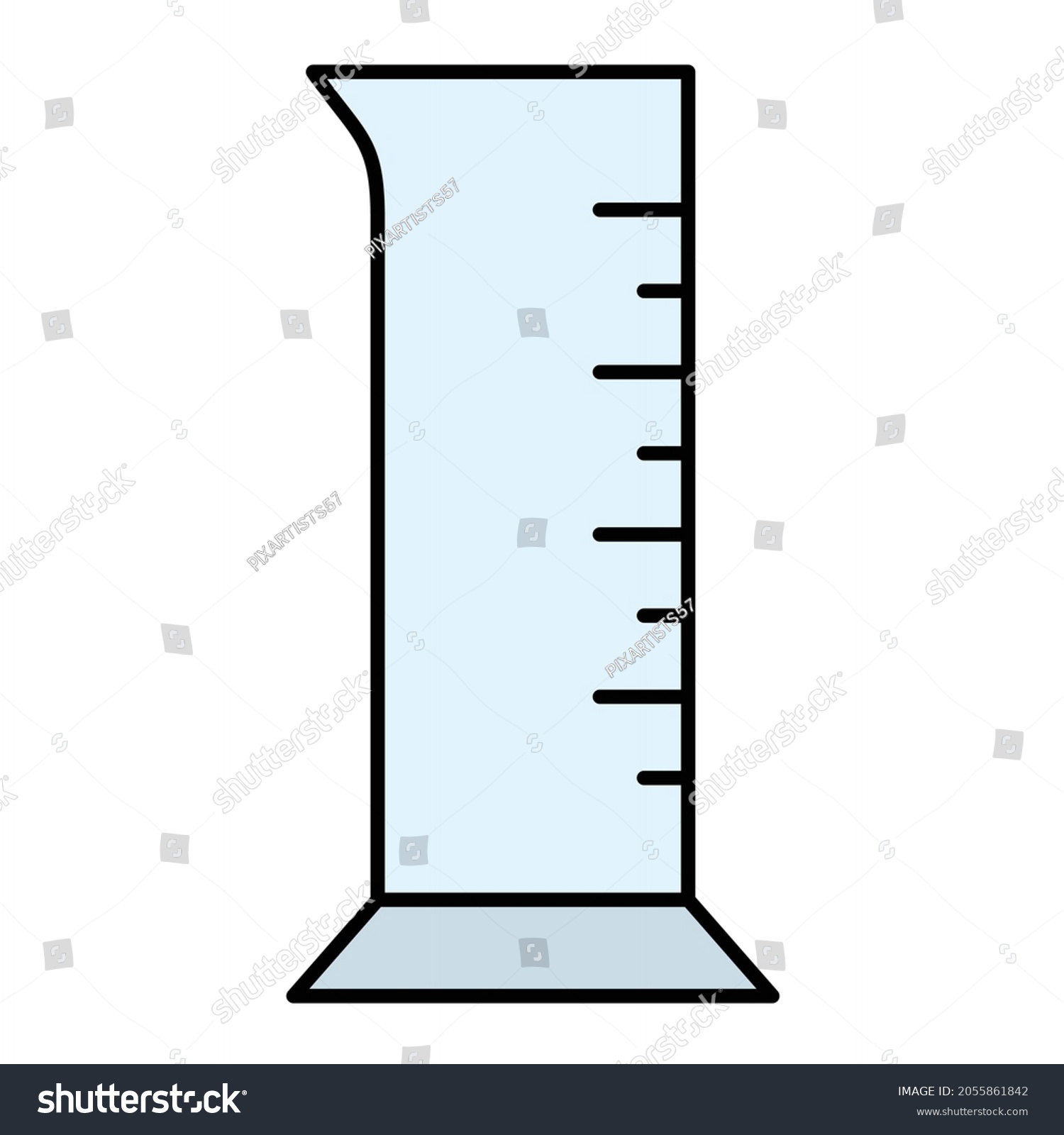 Vector Graduated Cylinder Filled Outline Icon Stock Vector (Royalty ...