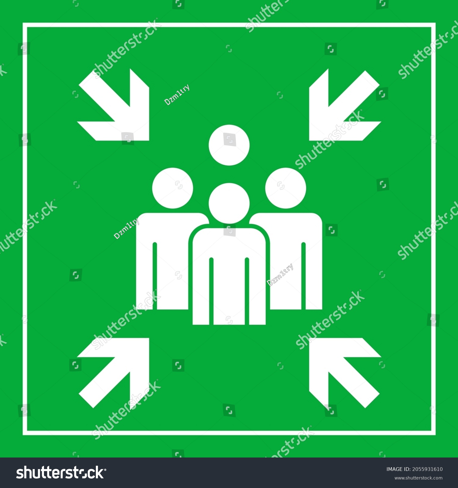 Fire Assembly Point Emergency Sign Clipart Stock Vector (Royalty Free ...