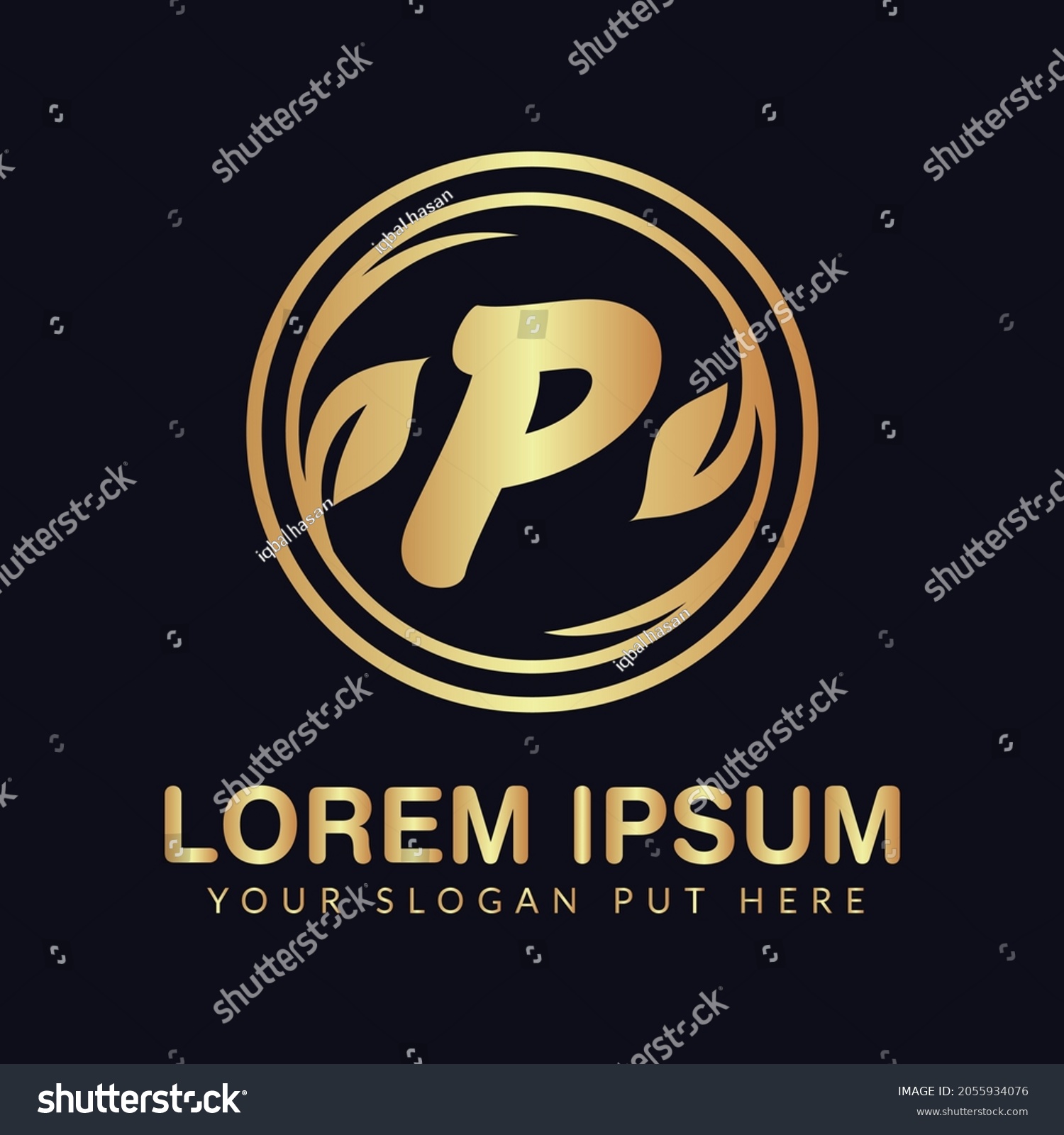 P Letter Luxury Logo Design Template Stock Vector (Royalty Free ...