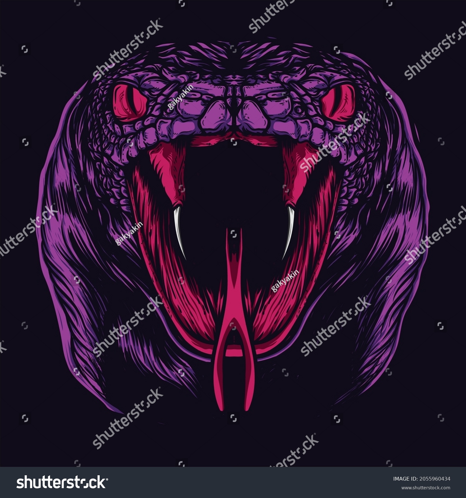 King Cobra Face Artwork Illustration Stock Vector (Royalty Free ...