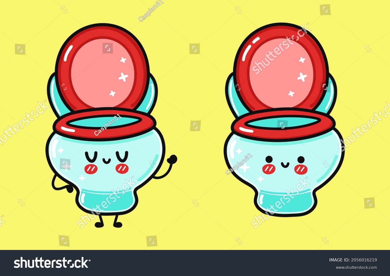 Funny Cute Happy Toilet Characters Bundle Stock Vector (Royalty Free ...