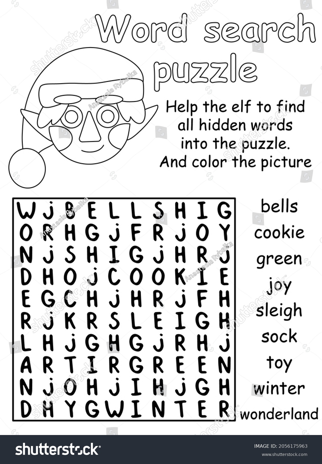 Word Search Puzzle Christmas Vector Illustration Stock Vector (Royalty ...