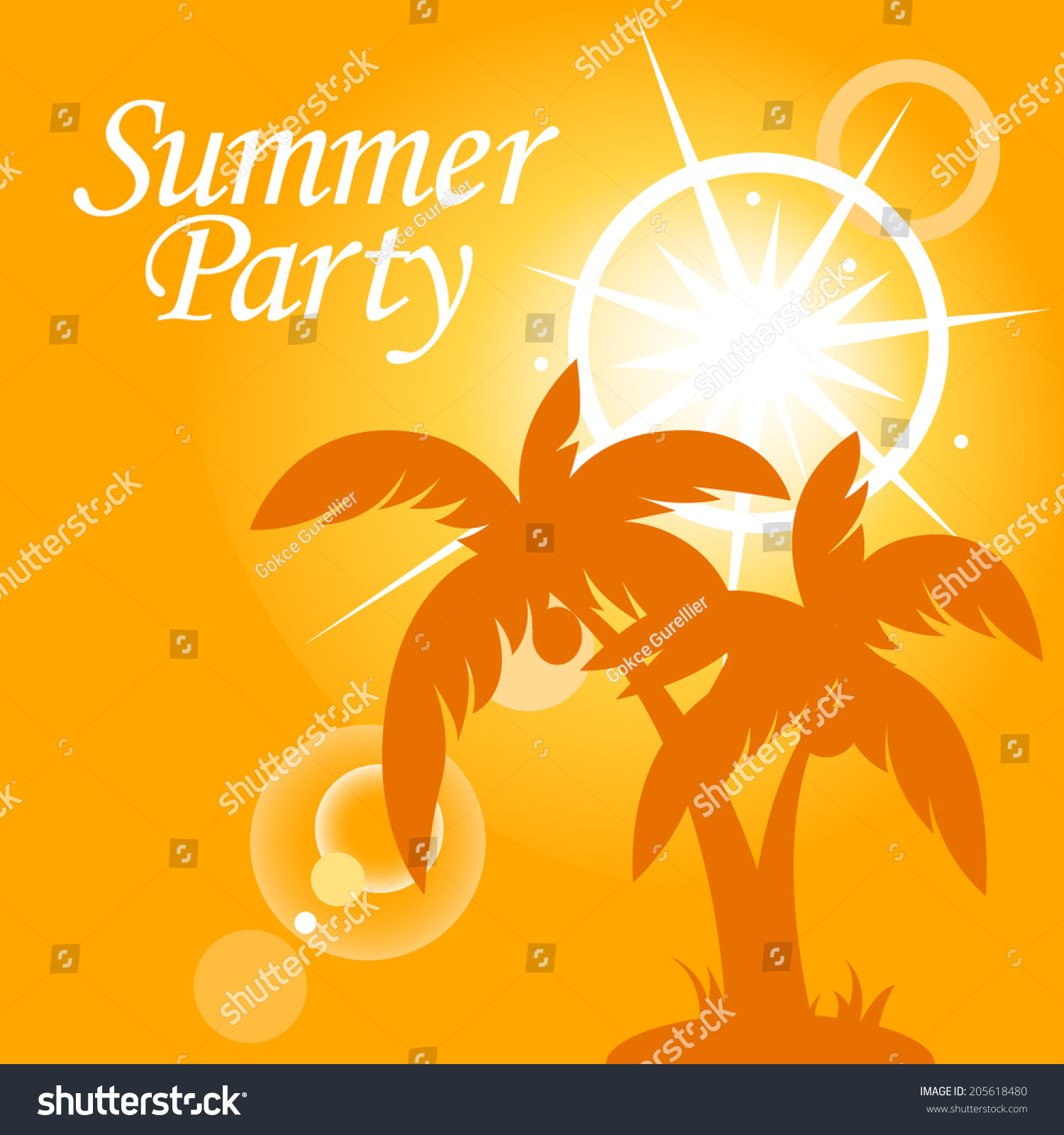 Summer Party Background Stock Vector (Royalty Free) 205618480 ...