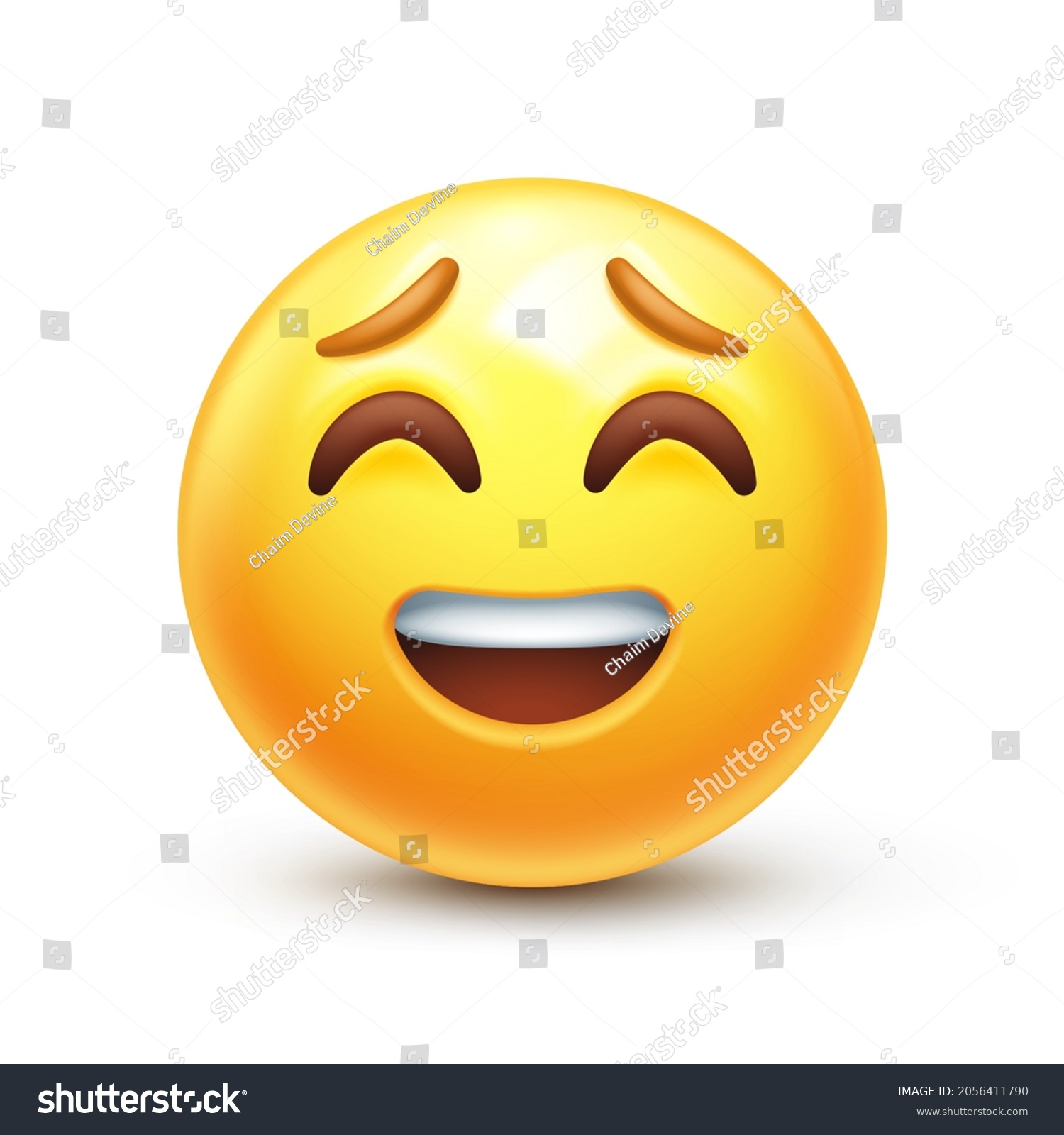 Confused Smile Emoji Embarrassment Emoticon Awkward Stock Vector ...