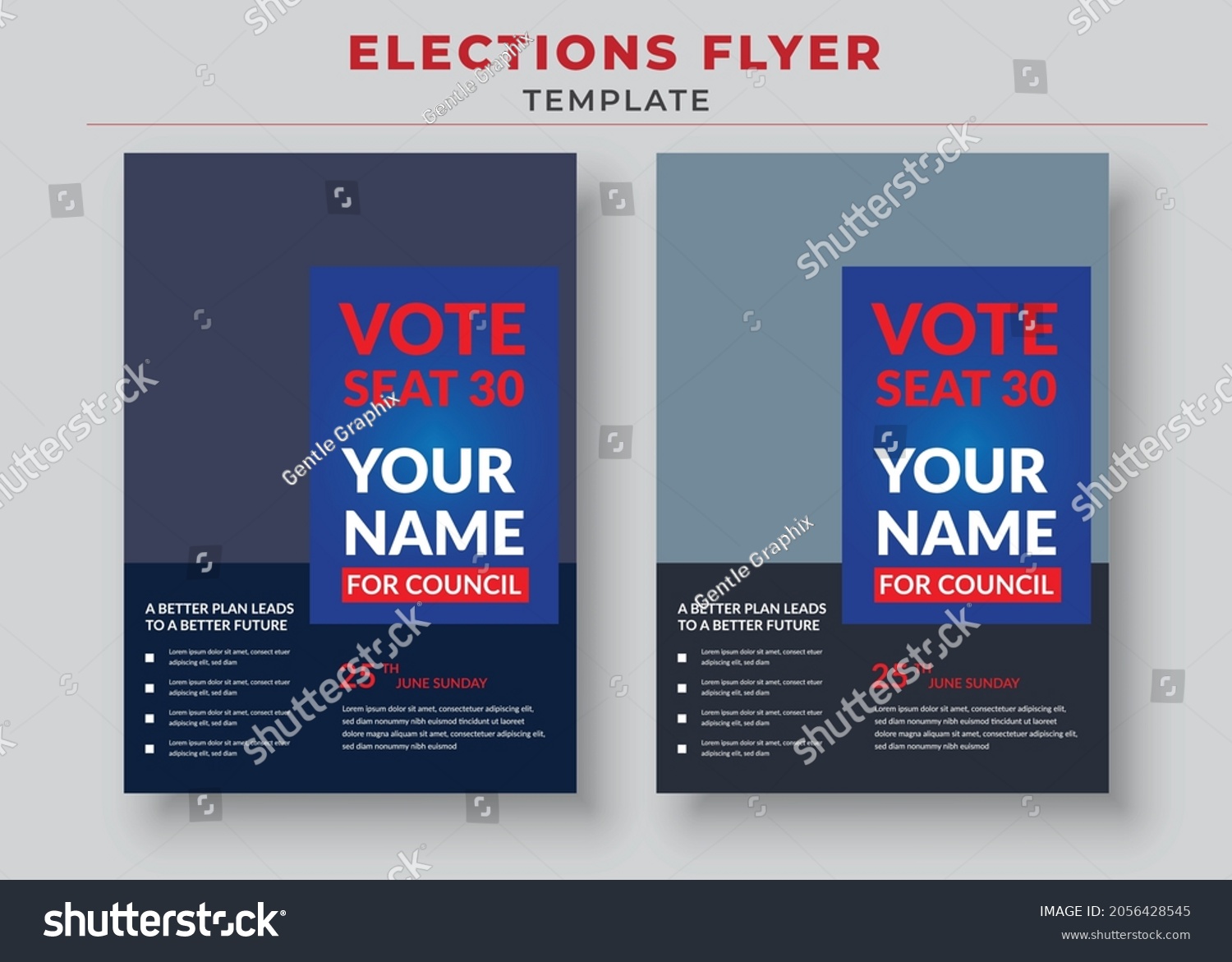 Elections Flyer Template Political Flyer Vote Stock Vector (Royalty ...