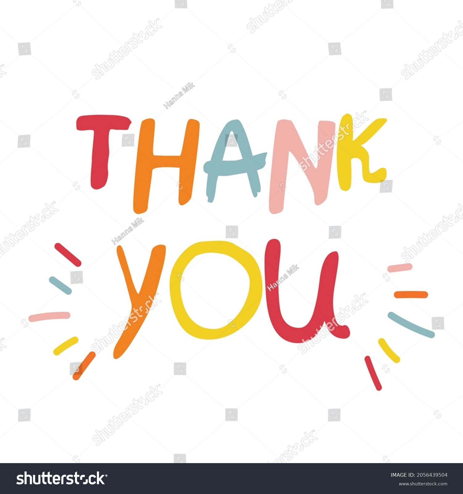 Thank You Vector Illustration Lettering Perfect Stock Vector (Royalty ...