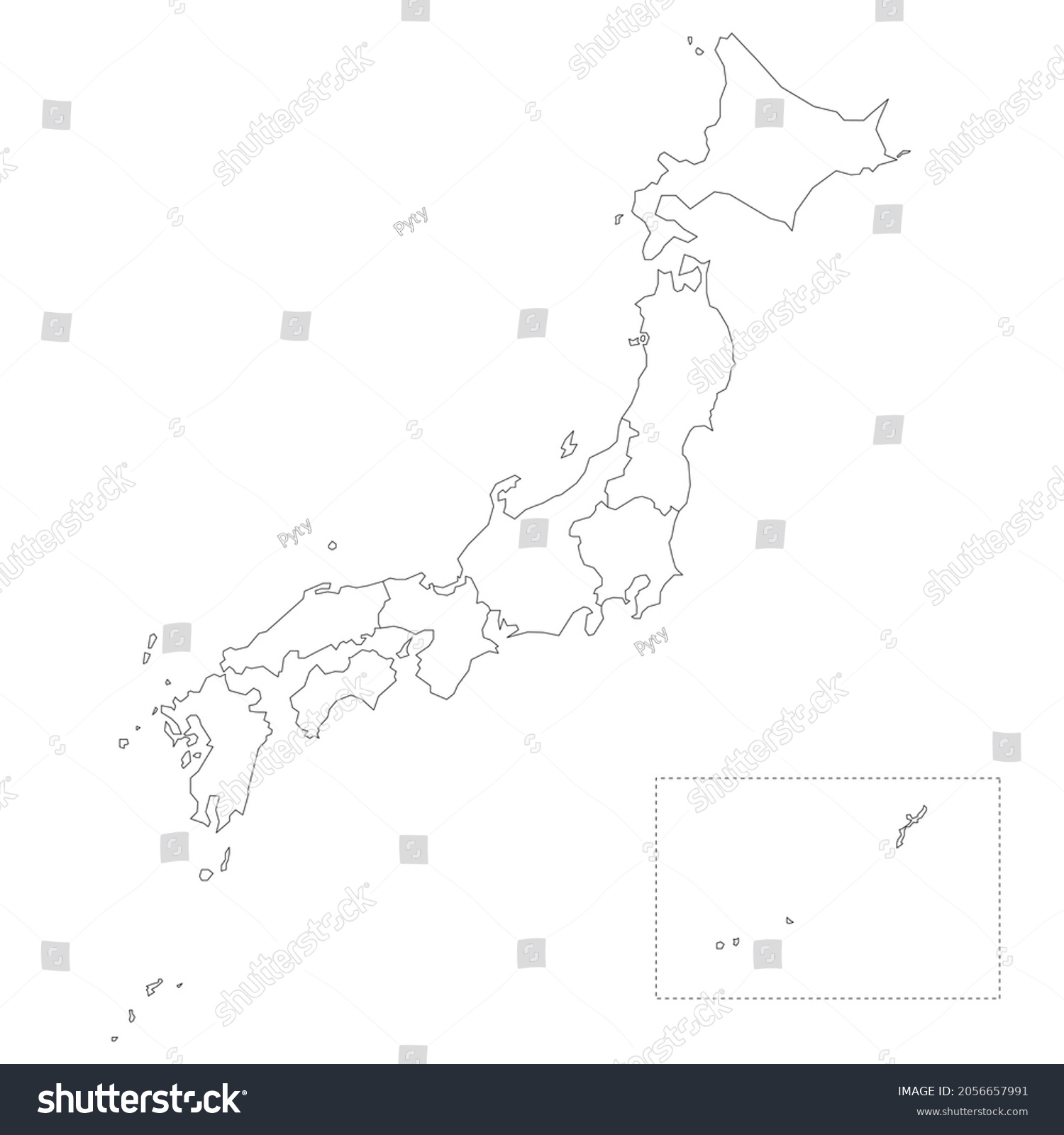 Political Map Japan Administrative Divisions Regions Stock Vector ...