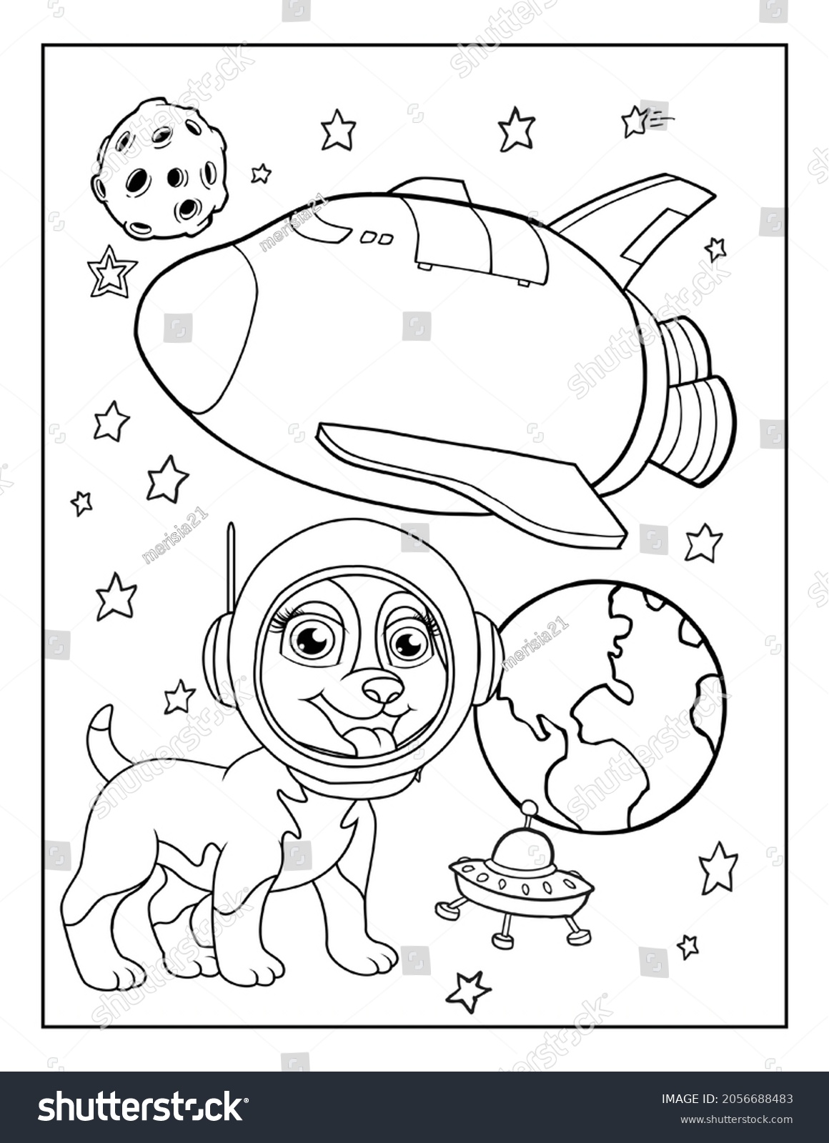 Space Coloring Book Pages Kids Coloring Stock Illustration 2056688483 ...