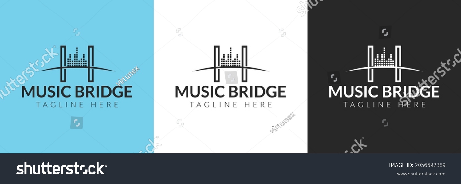 Stock Vector Music Bridge Logo Modern Music Bridge Logo Design Idea Illustration Vector For Bridge Business 2056692389 