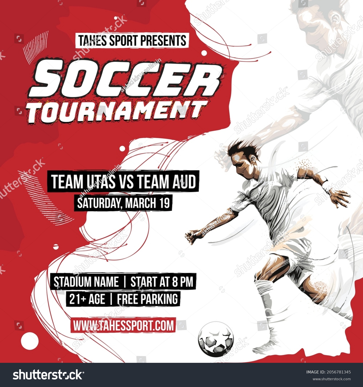 Soccer Football Tournament Flyer Template Stock Vector (Royalty Free ...