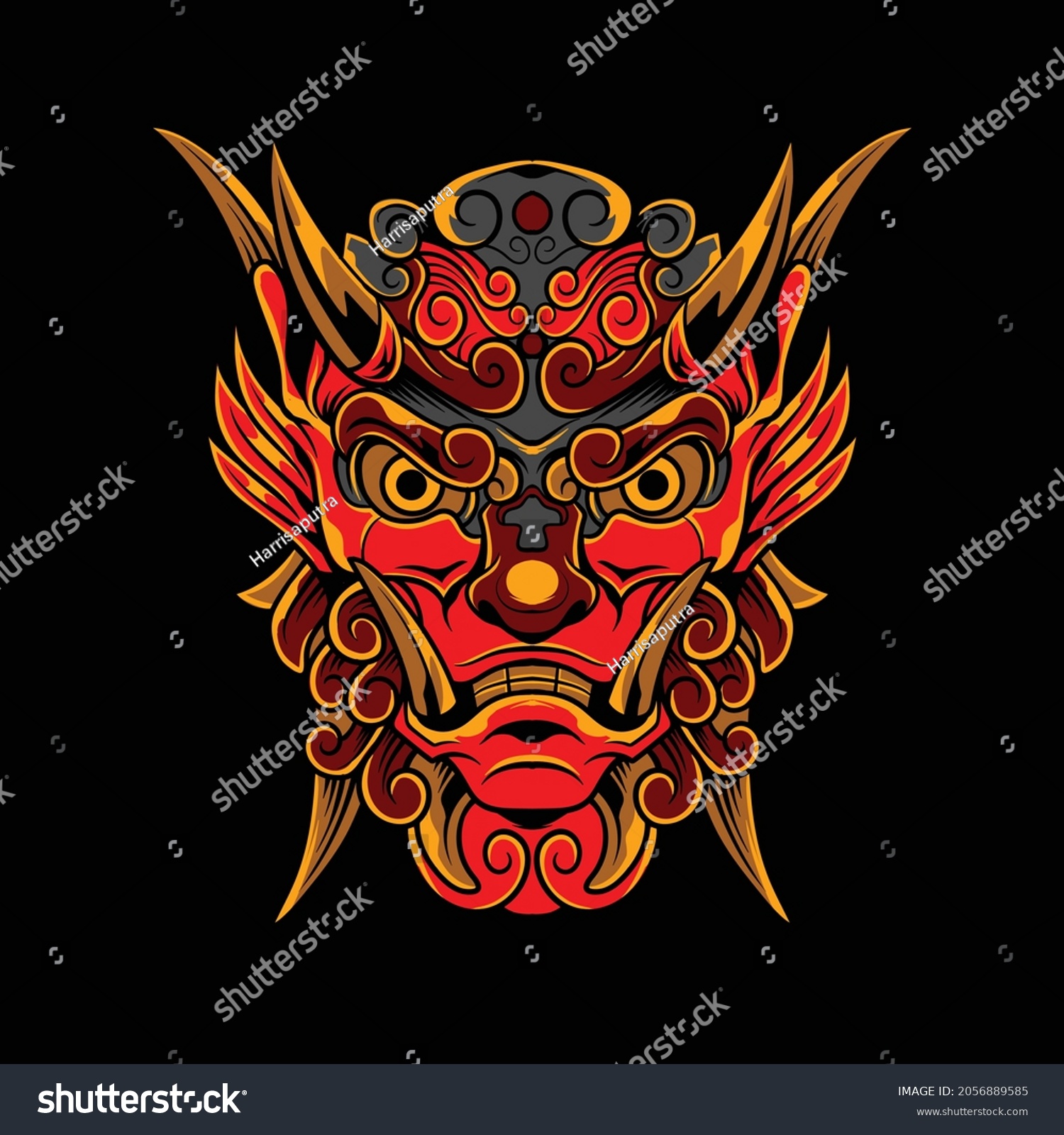 Illustration Komainu Japanese Style Drawing Stock Vector (Royalty Free ...