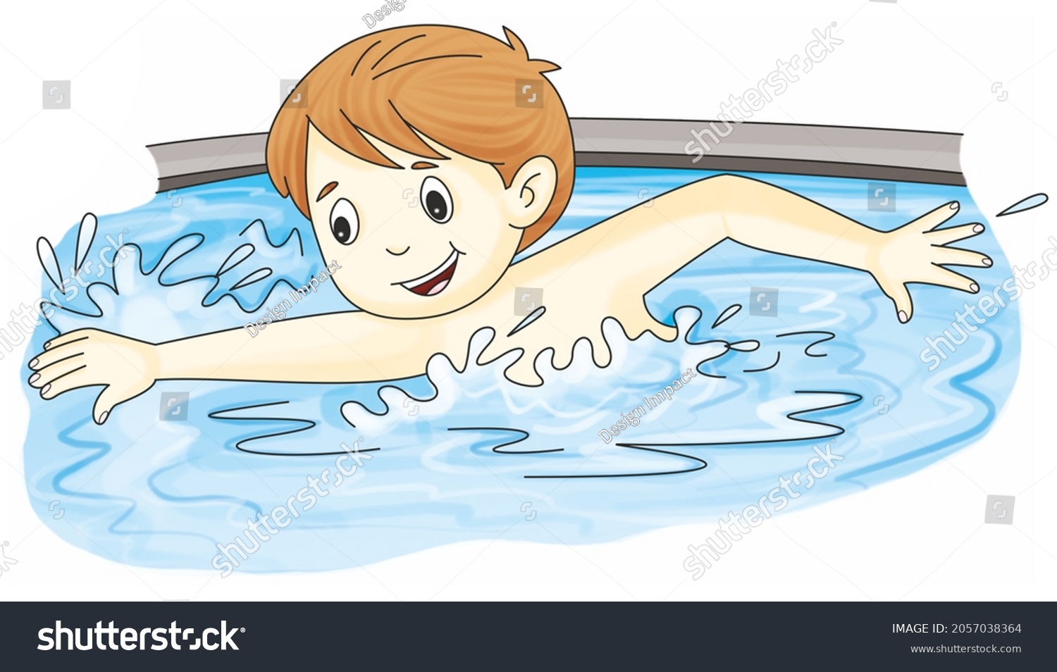 Action Verb Swim Word Verb Expressing Stock Illustration 2057038364 ...