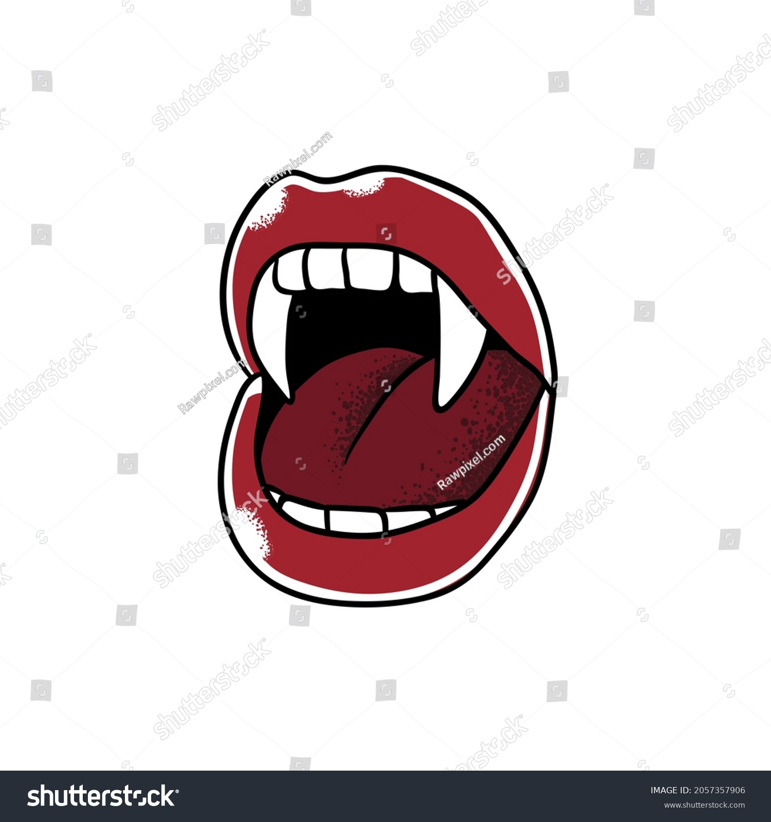 Vampire Fangs Illustration Wall Art Print Stock Illustration 2057357906 ...