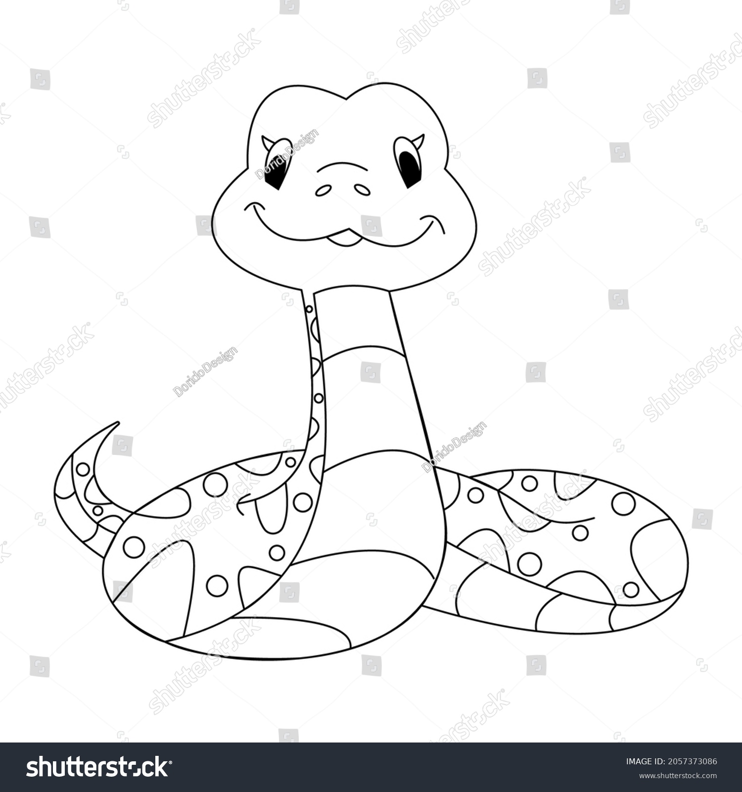 Coloring Page Viper Animal Black White Stock Vector (Royalty Free ...