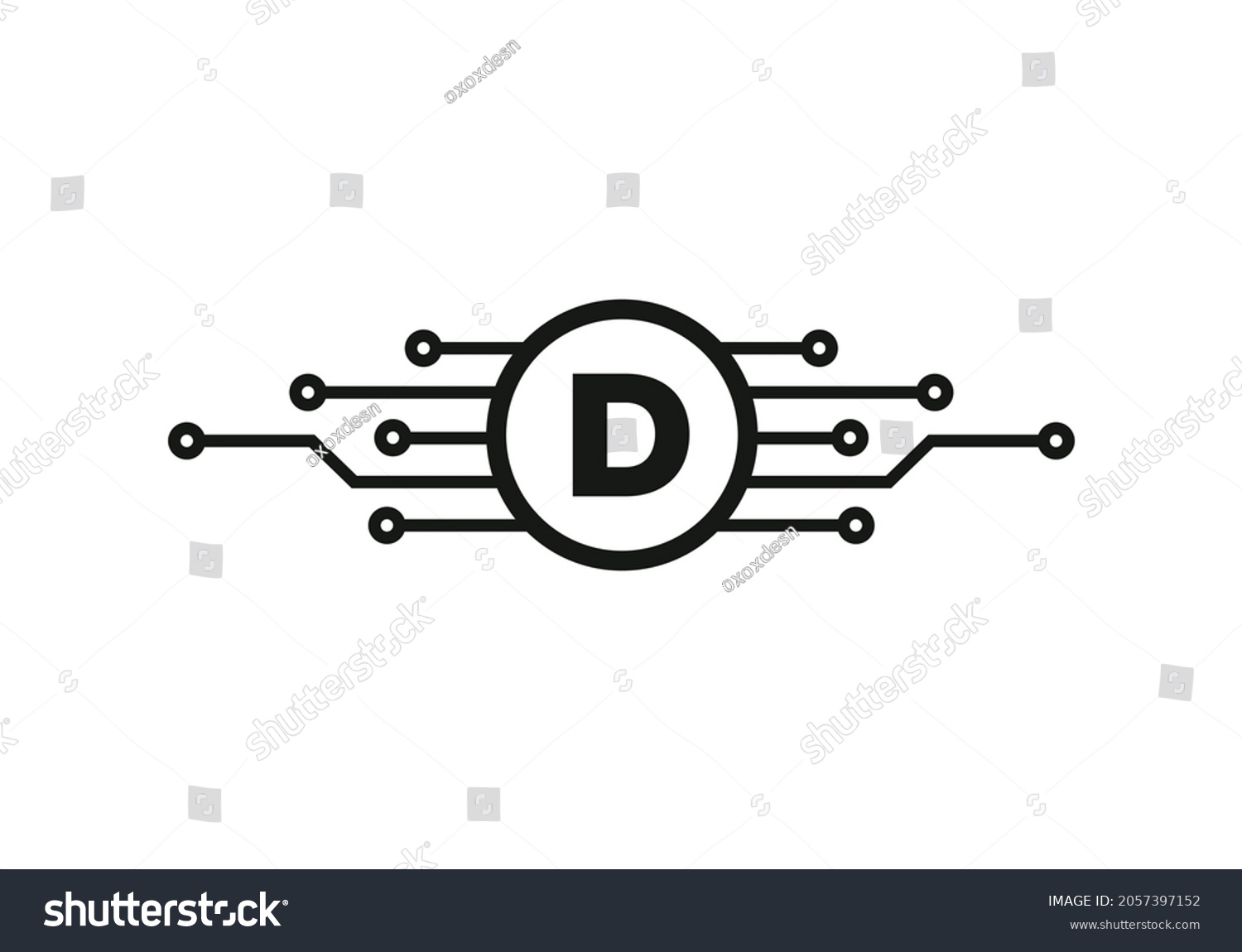 Letter D Logo Design Template D Stock Vector (Royalty Free) 2057397152 ...