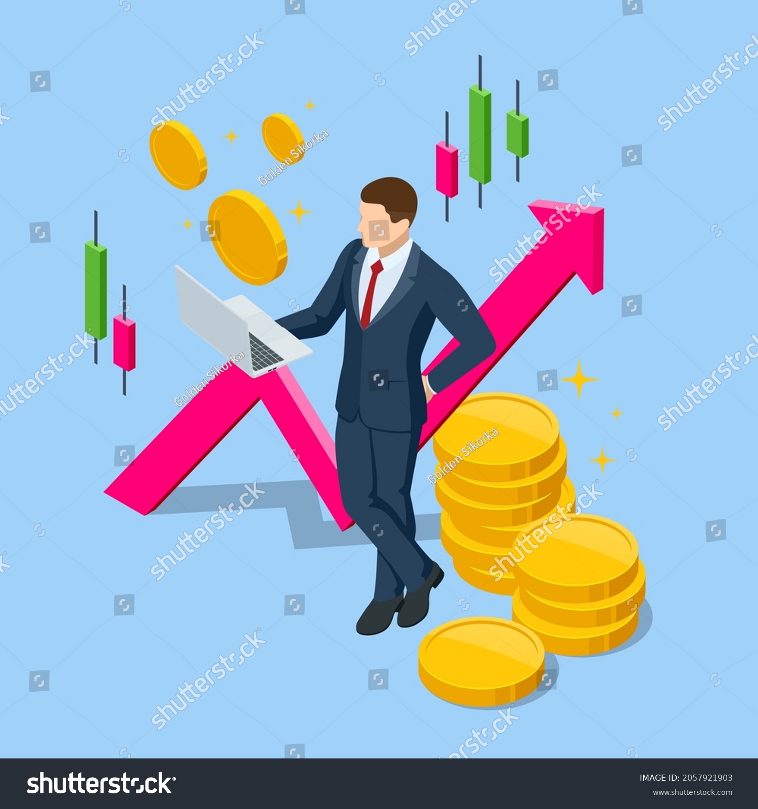 Isometric Concept Business Analysis Analytics Research Stock Vector Royalty Free 2057921903 6827