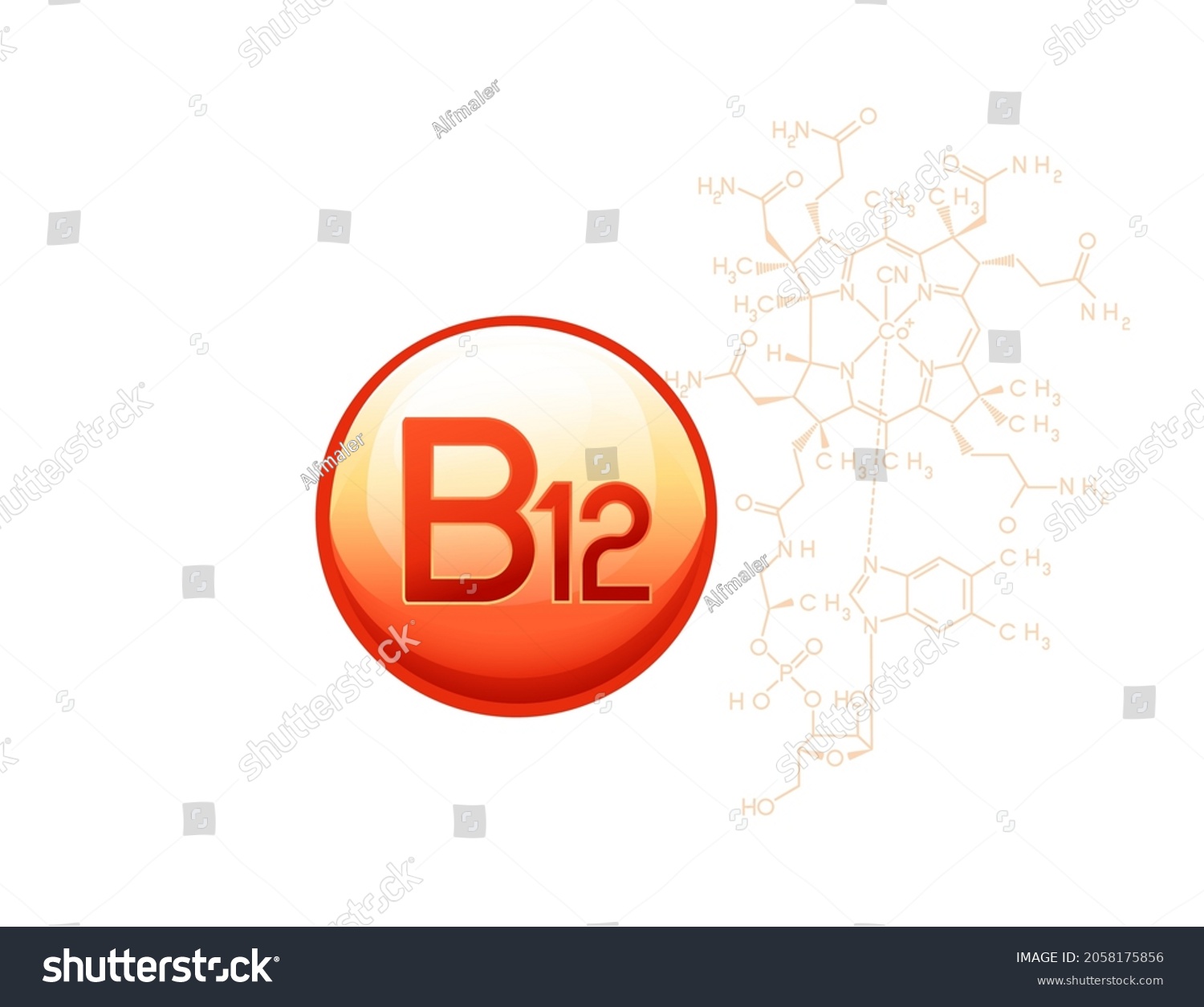 Vitamin B12 Cyanocobalamin Capsule Molecular Formula Stock Vector ...