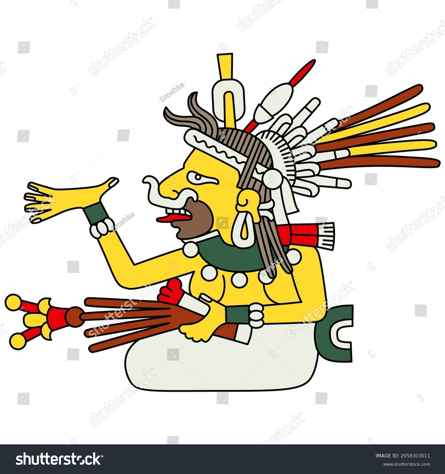 Aztec Goddess Native American Art Mexican Stock Vector (Royalty Free ...