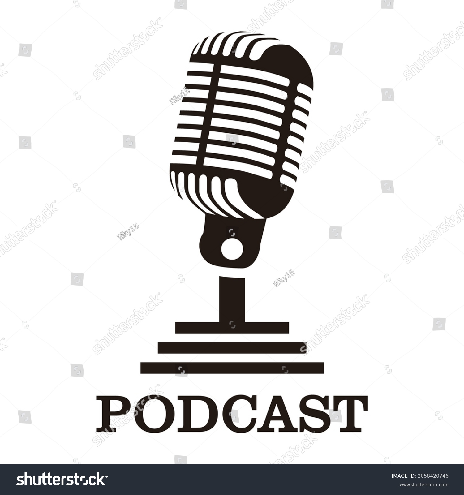 Vector Illustration Mic Podcast Design Needs Stock Vector (Royalty Free ...