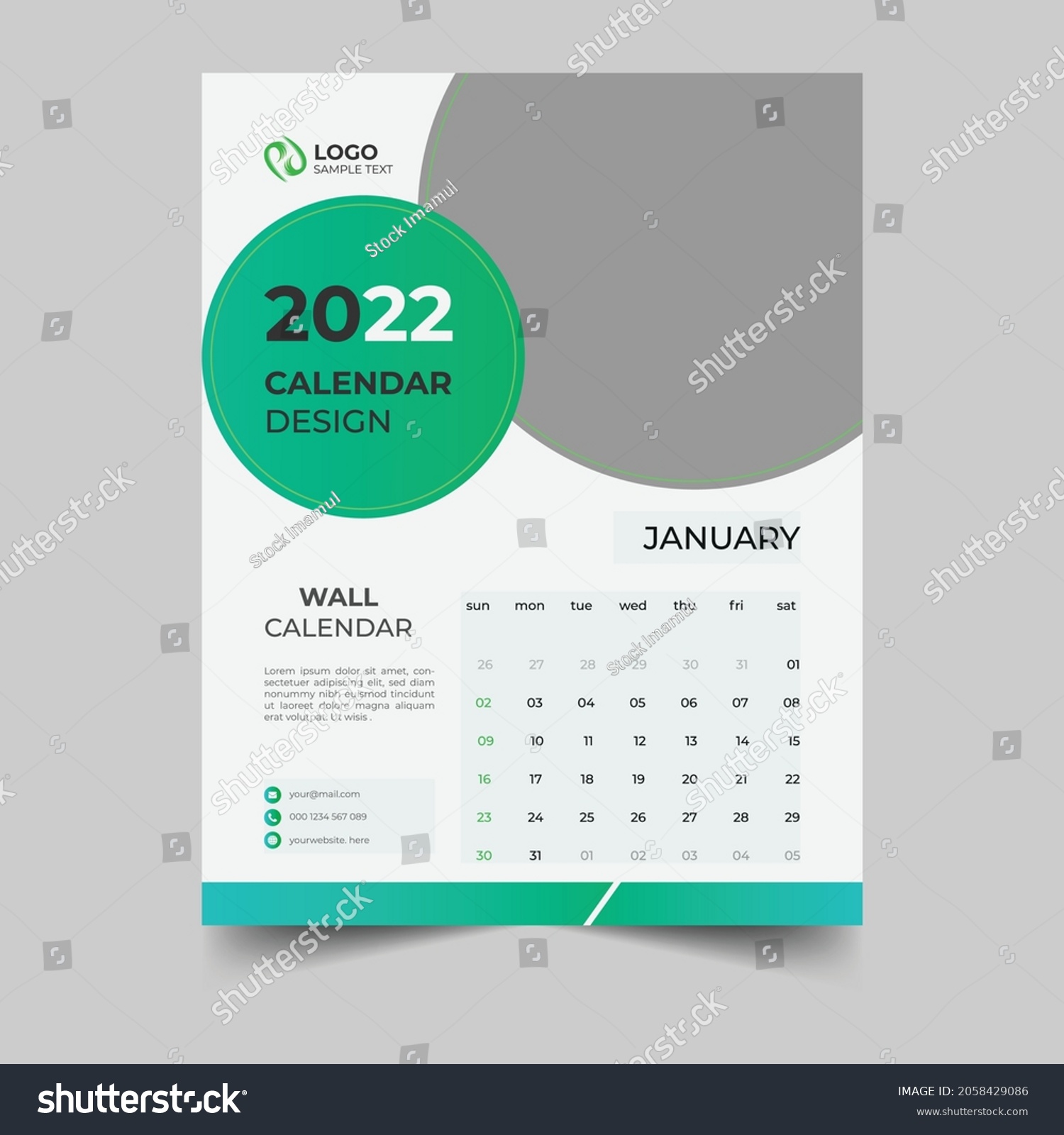 Wall Calendar 2022 Calendar Design Templet Stock Vector (Royalty Free ...