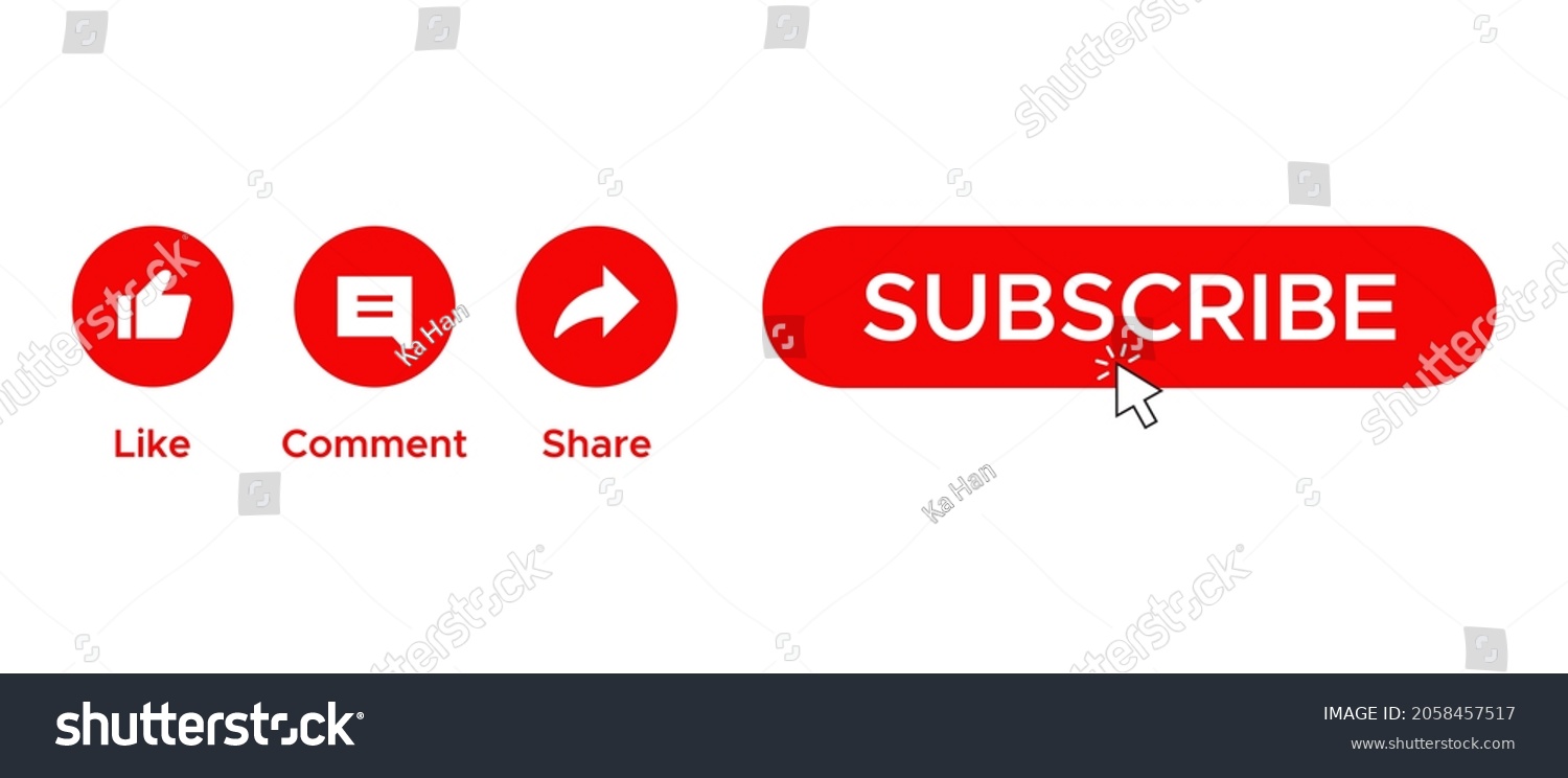 Like Comment Share Click Subscribe Button Stock Vector (Royalty Free ...