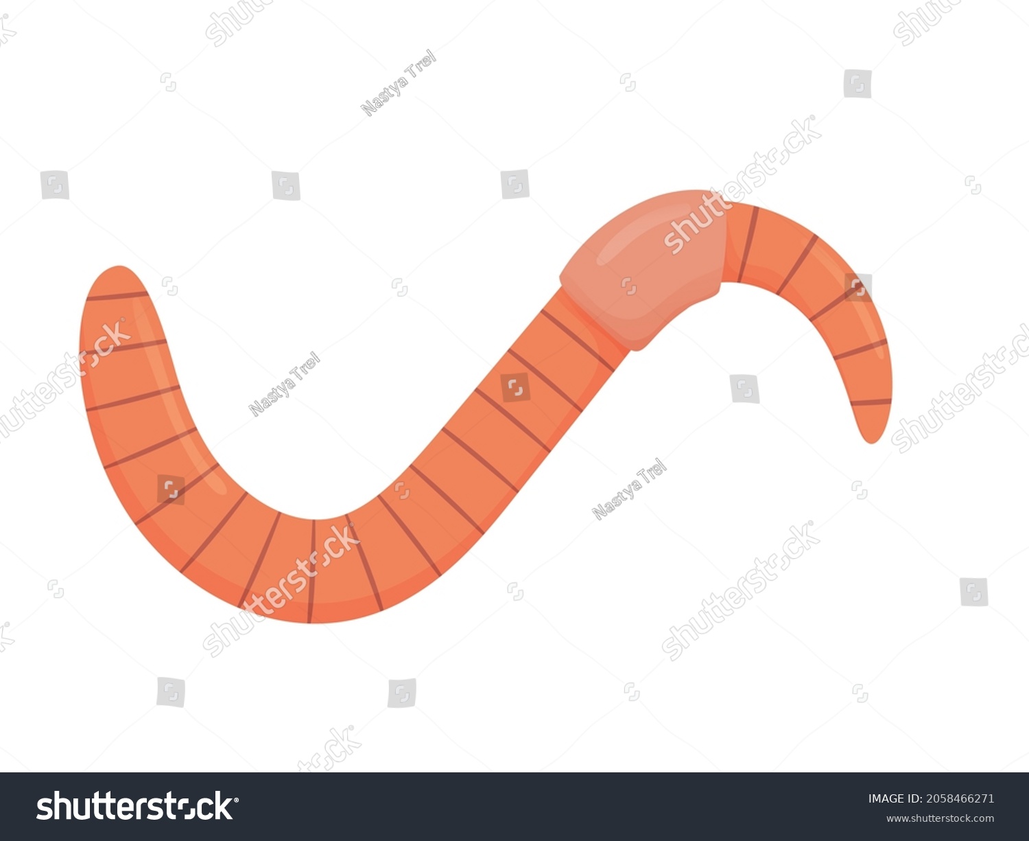 Earthworm Cartoon Style Illustration Animals Nature Stock Vector ...