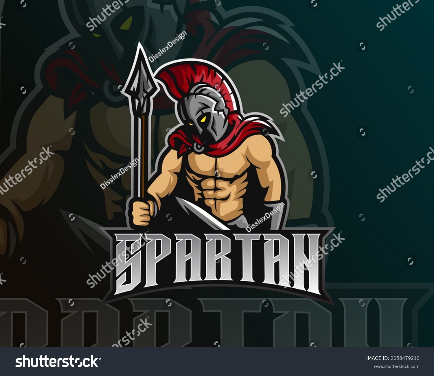 Spartan Warrior Esport Sport Mascot Logo Stock Vector (Royalty Free ...