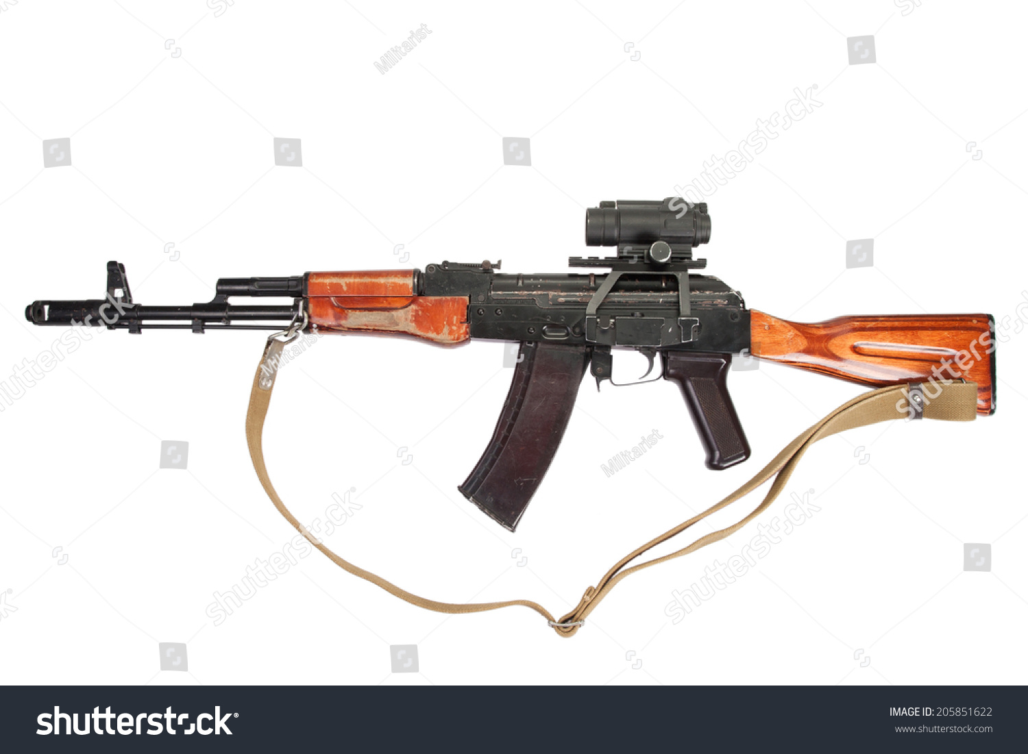 Kalashnikov Rifle Optic Sight On White Stock Photo 205851622 | Shutterstock